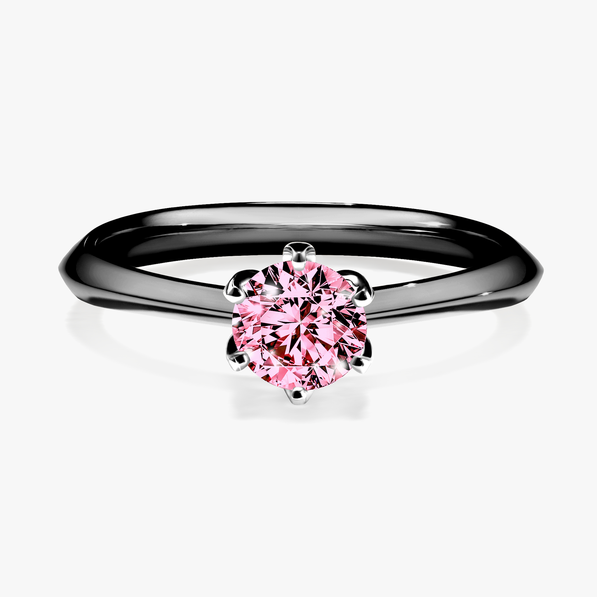 Pierścionek zaręczynowy My Daisy z czarnego złota z różowym diamentem 0,50ct