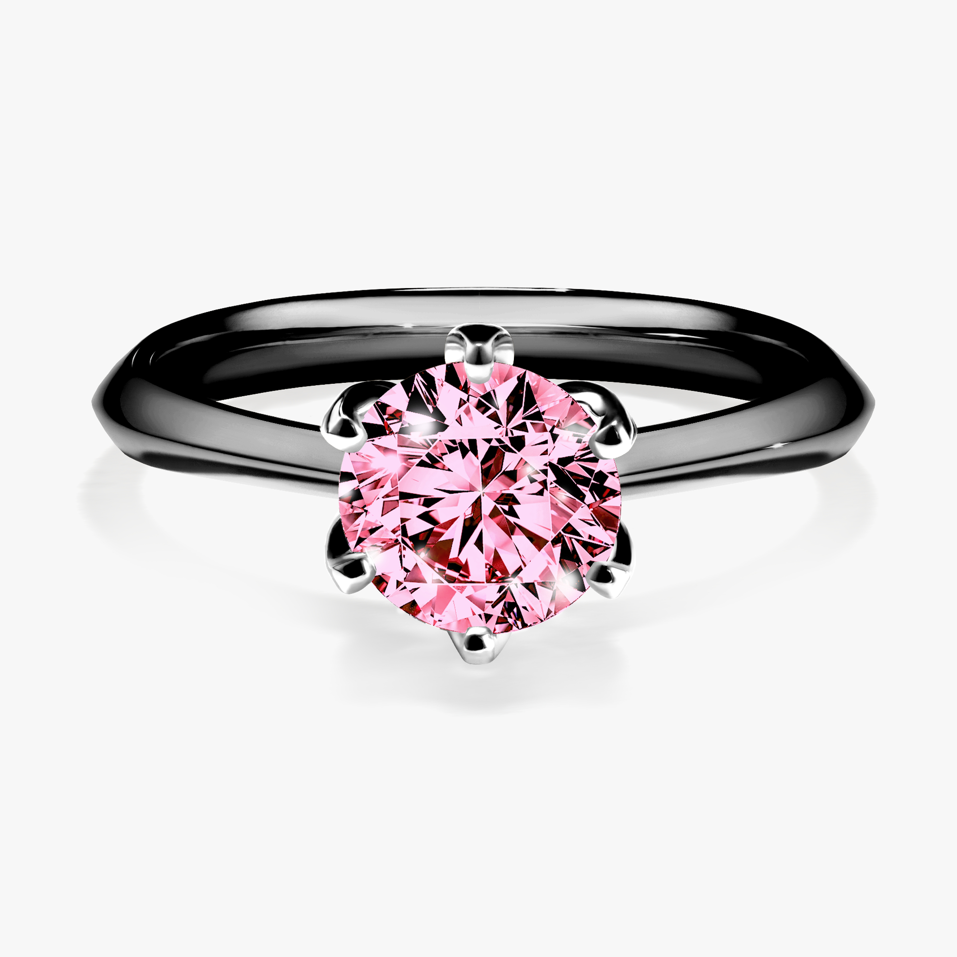 Pierścionek zaręczynowy My Daisy z czarnego złota z różowym diamentem 1,00ct