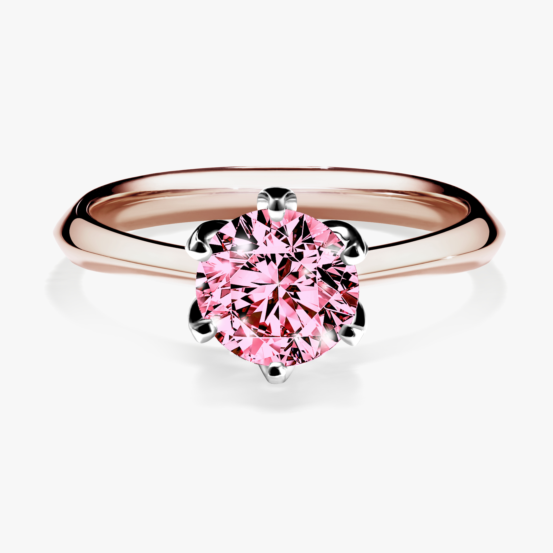 Pierścionek zaręczynowy My Daisy z różowego złota z różowym diamentem 1,00ct