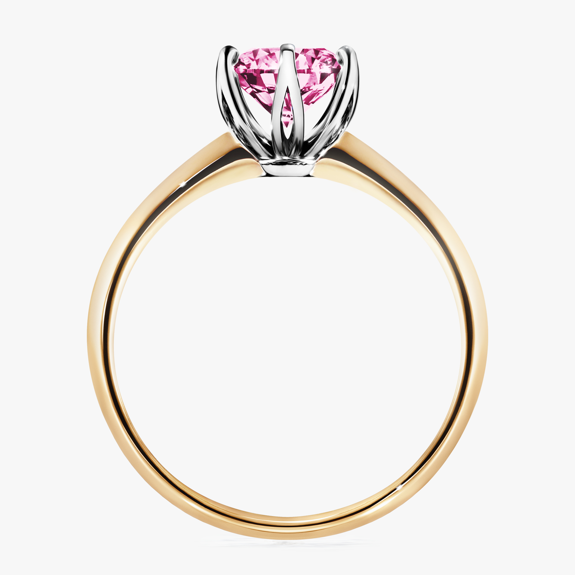 Pierścionek zaręczynowy My Daisy z żółtego złota z różowym diamentem 1,00ct