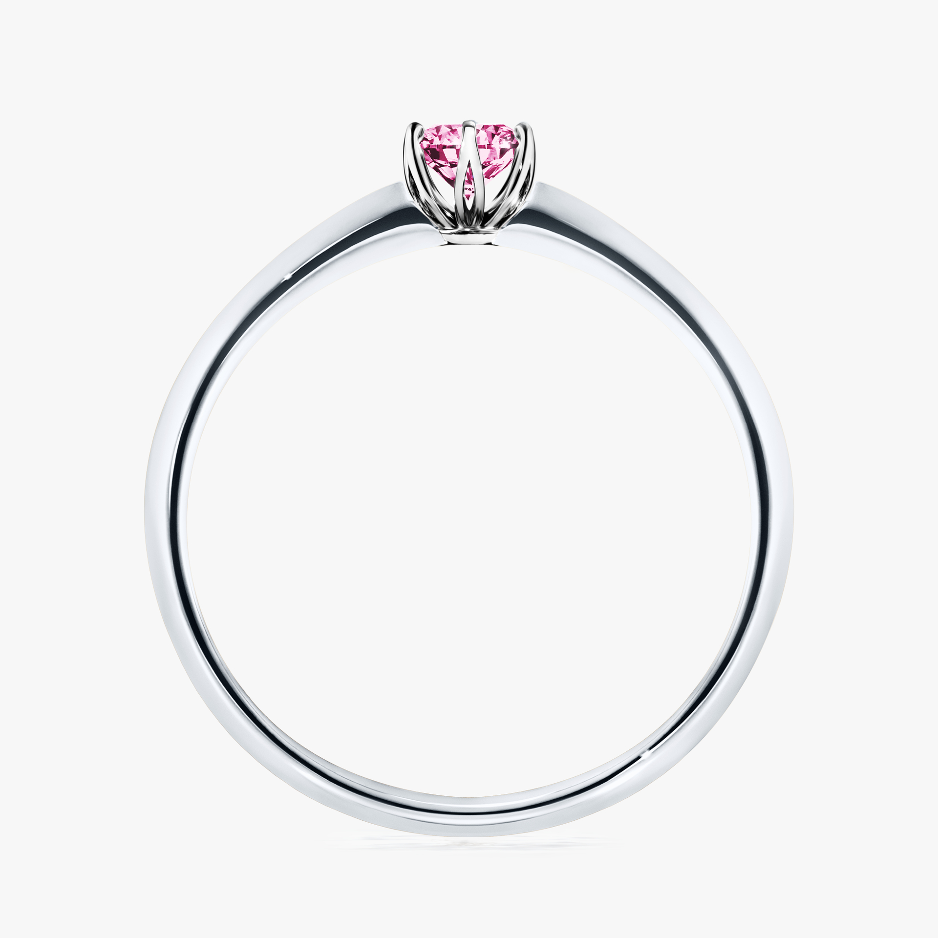 Pierścionek zaręczynowy My Daisy z białego złota z różowym diamentem 0,17ct