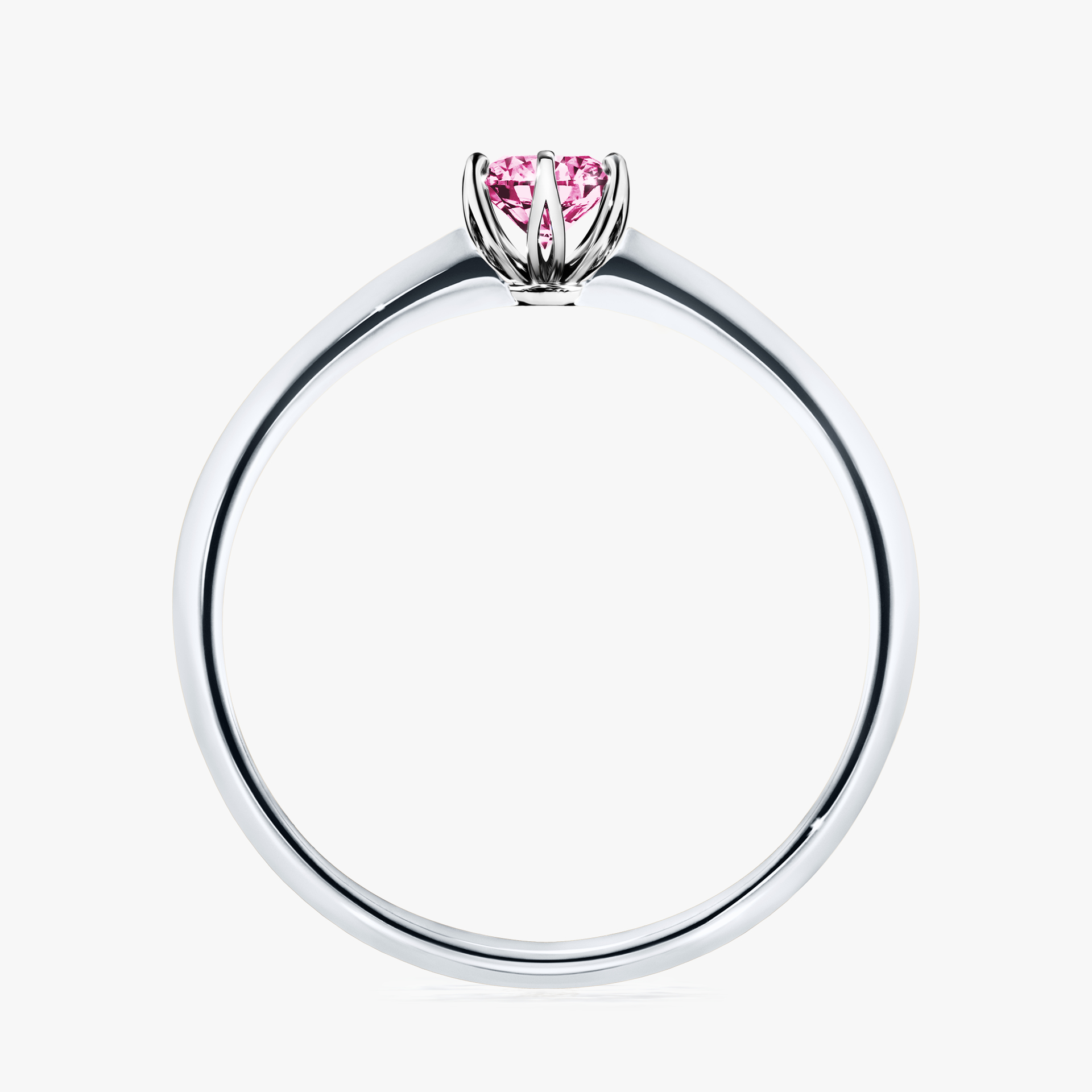 Pierścionek zaręczynowy My Daisy z białego złota z różowym diamentem 0,25ct