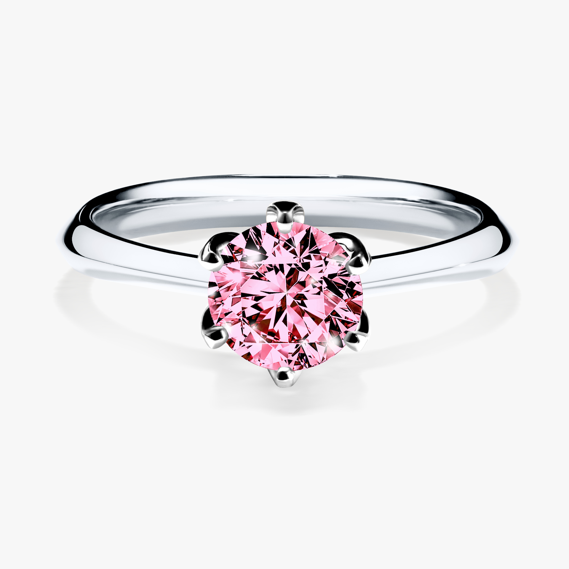 Pierścionek zaręczynowy My Daisy z białego złota z różowym diamentem 0,80ct