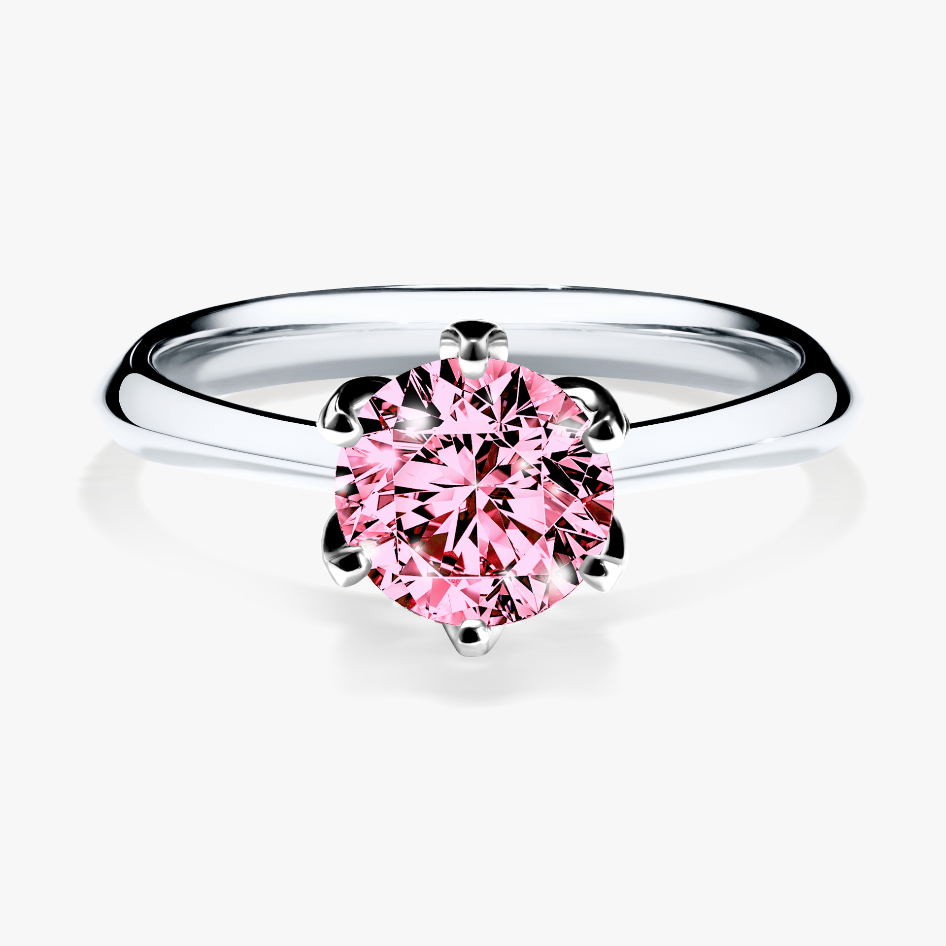 Pierścionek zaręczynowy My Daisy z białego złota z różowym diamentem 1,00ct