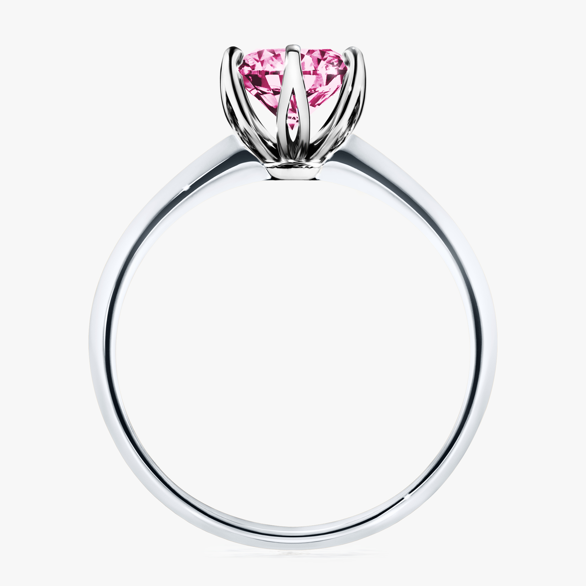 Pierścionek zaręczynowy My Daisy z białego złota z różowym diamentem 1,00ct