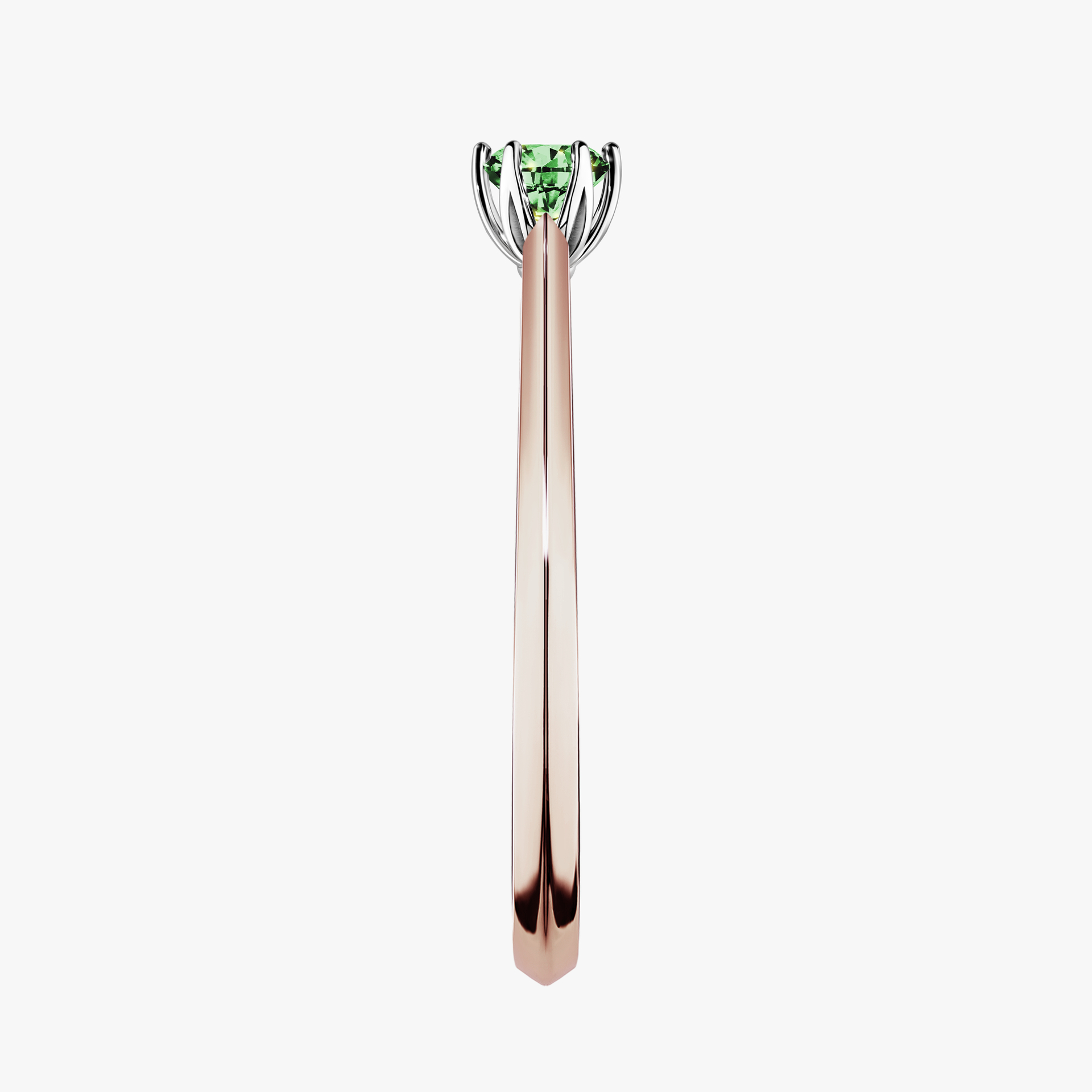 Pierścionek zaręczynowy My Daisy z różowego złota z ciemnym zielonym diamentem 0,17ct