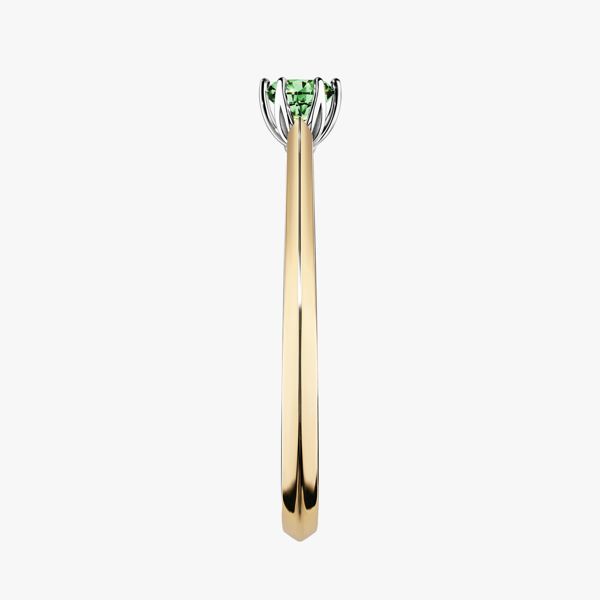 Pierścionek zaręczynowy My Daisy z żółtego złota z ciemnym zielonym diamentem 0,17ct