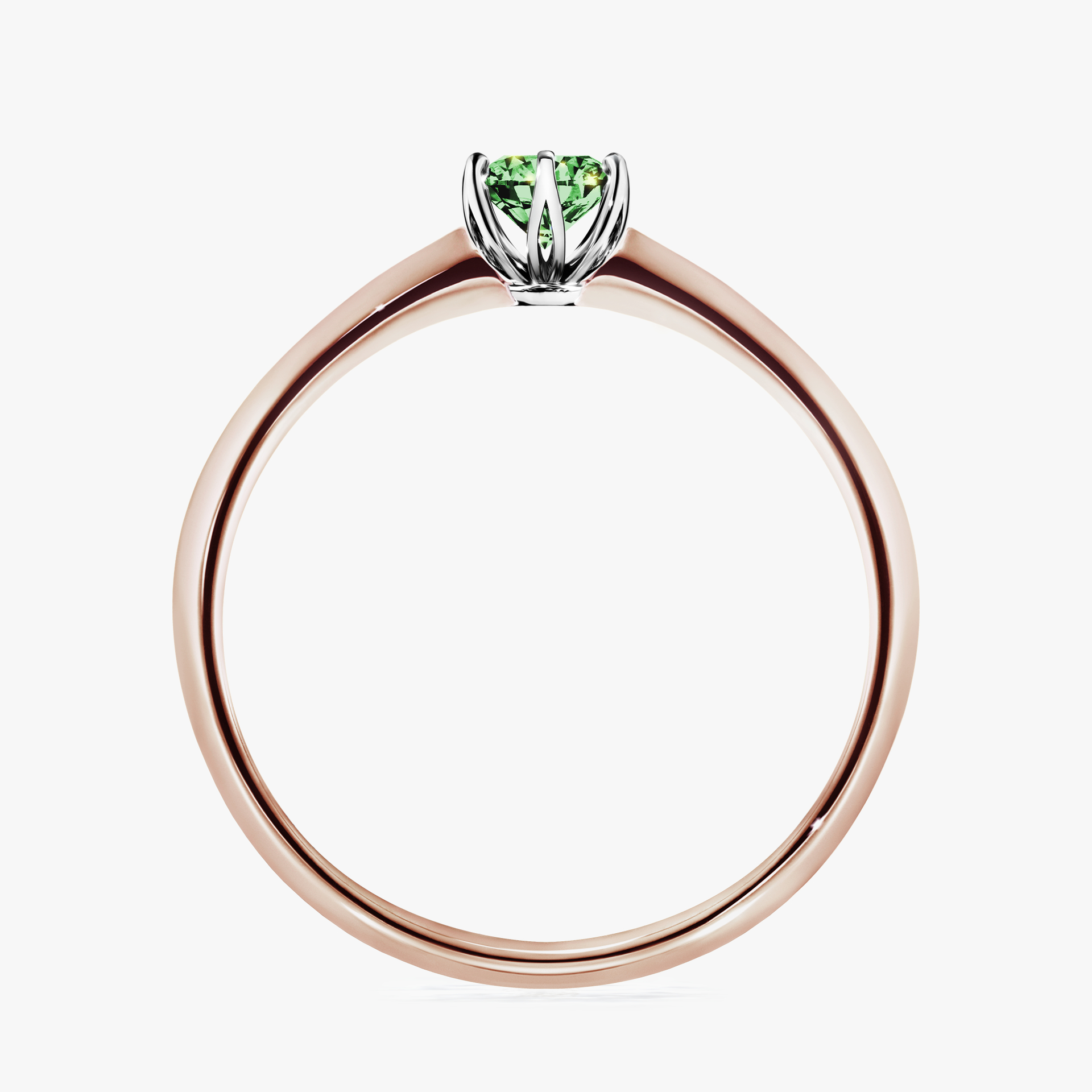 Pierścionek zaręczynowy My Daisy z różowego złota z ciemnym zielonym diamentem 0,25ct