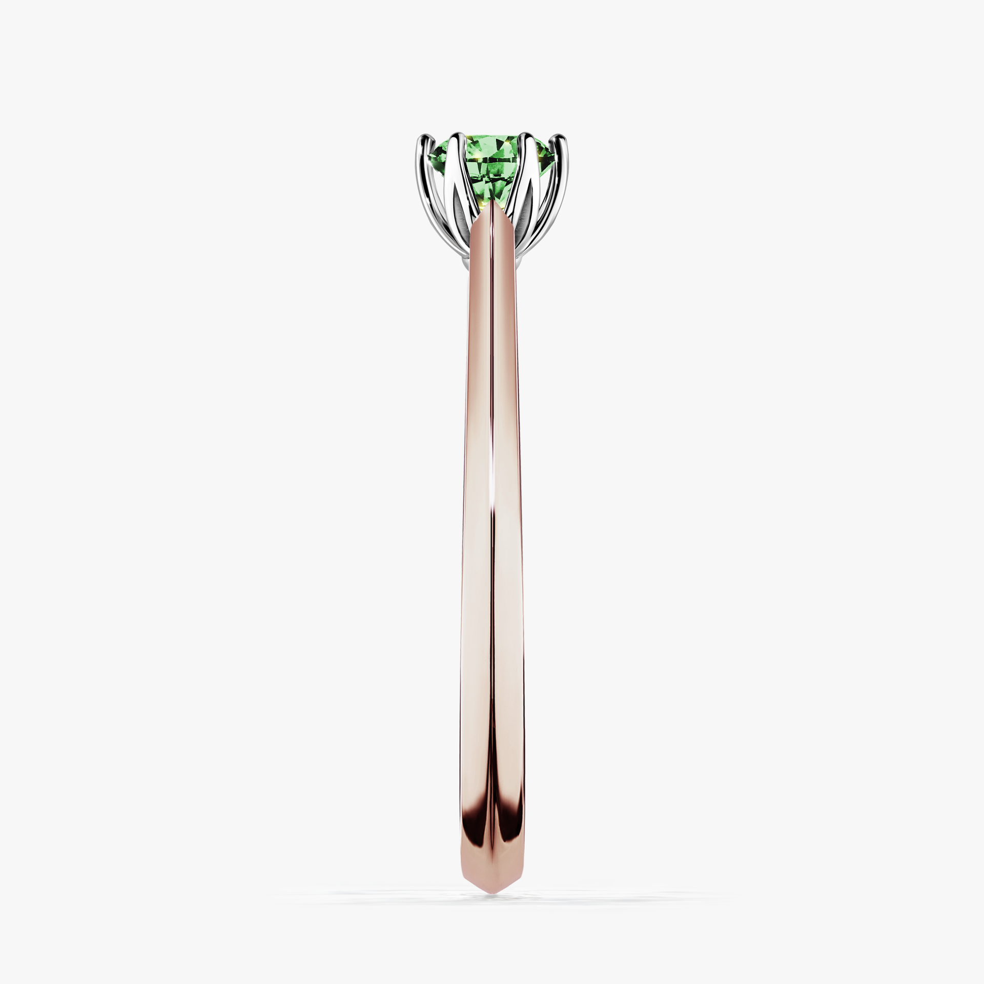 Pierścionek zaręczynowy My Daisy z różowego złota z ciemnym zielonym diamentem 0,25ct