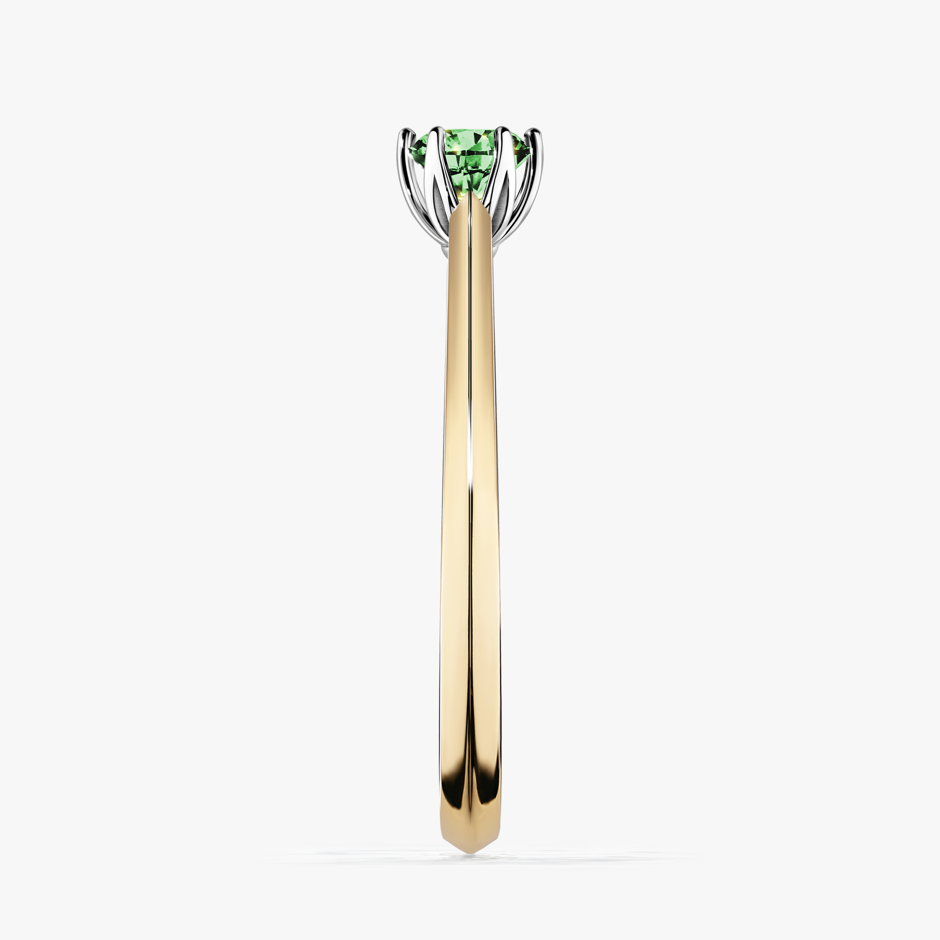 Pierścionek zaręczynowy My Daisy z żółtego złota z ciemnym zielonym diamentem 0,25ct