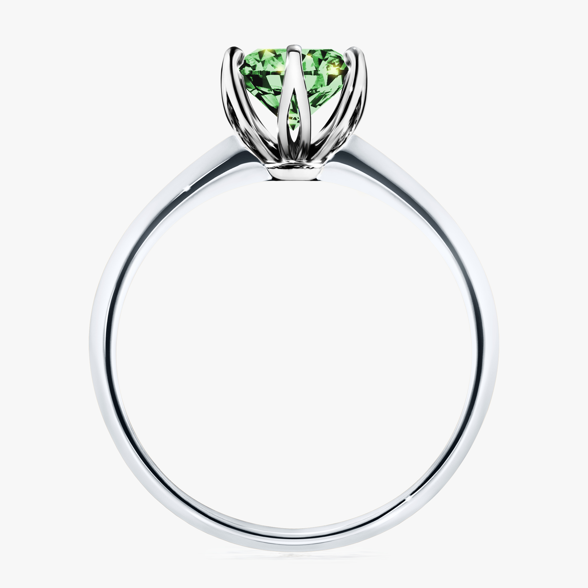 Pierścionek zaręczynowy My Daisy z białego złota z ciemnym zielonym diamentem 1,00ct