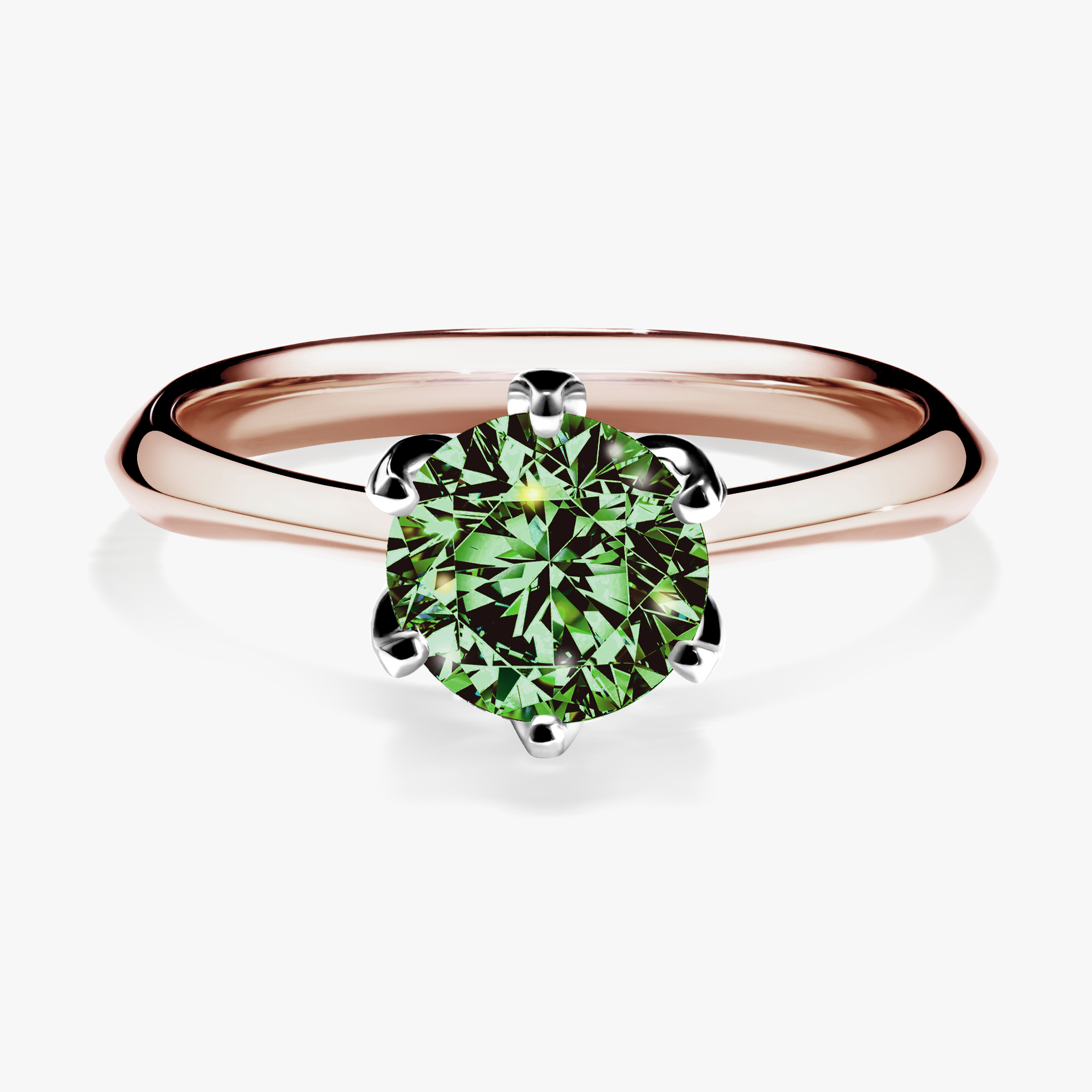 Pierścionek zaręczynowy My Daisy z różowego złota z ciemnym zielonym diamentem 1,00ct