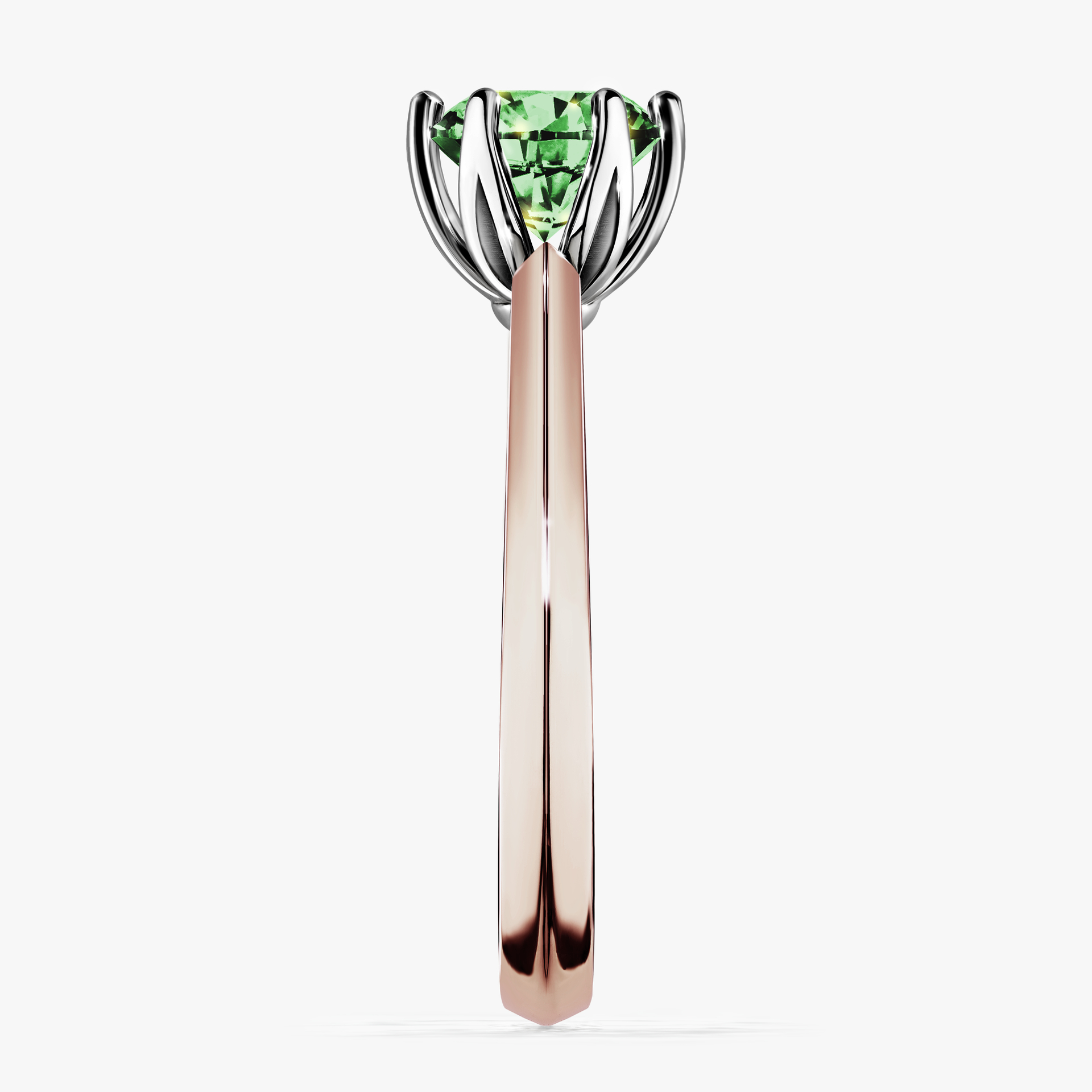 Pierścionek zaręczynowy My Daisy z różowego złota z ciemnym zielonym diamentem 1,00ct