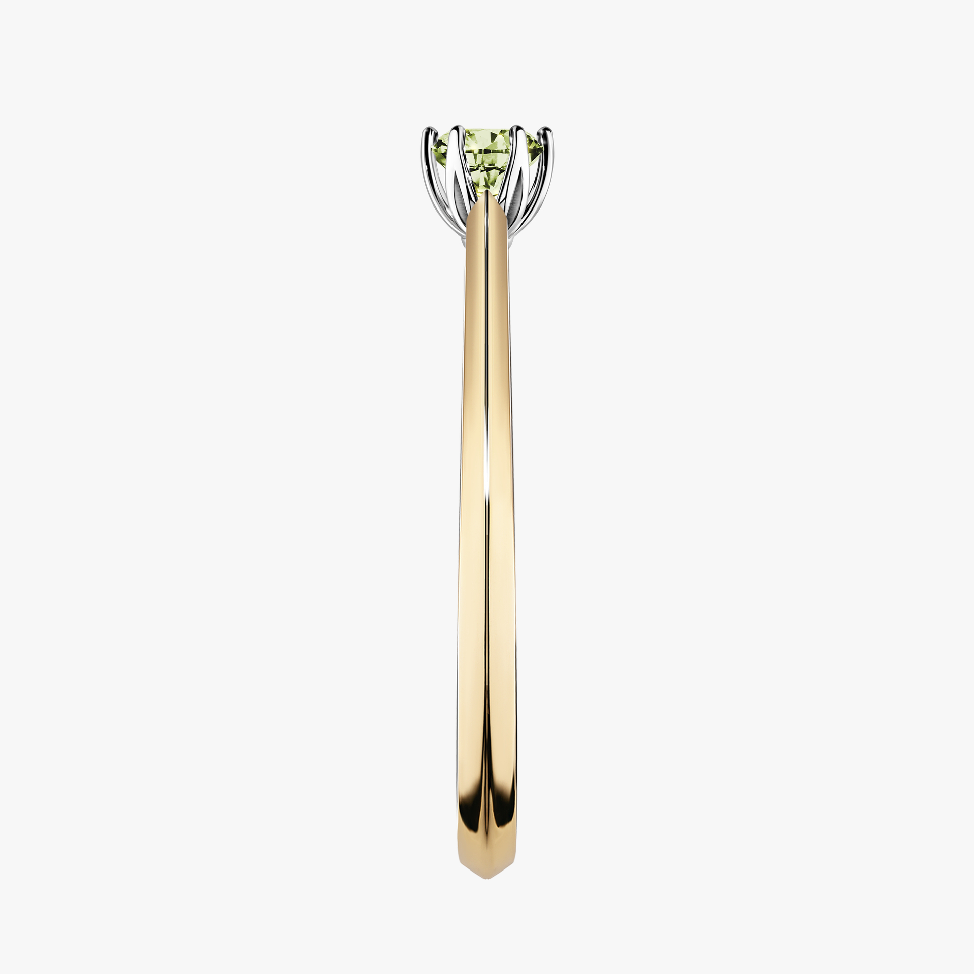 Pierścionek zaręczynowy My Daisy z żółtego złota z jasnym zielonym diamentem 0,17ct