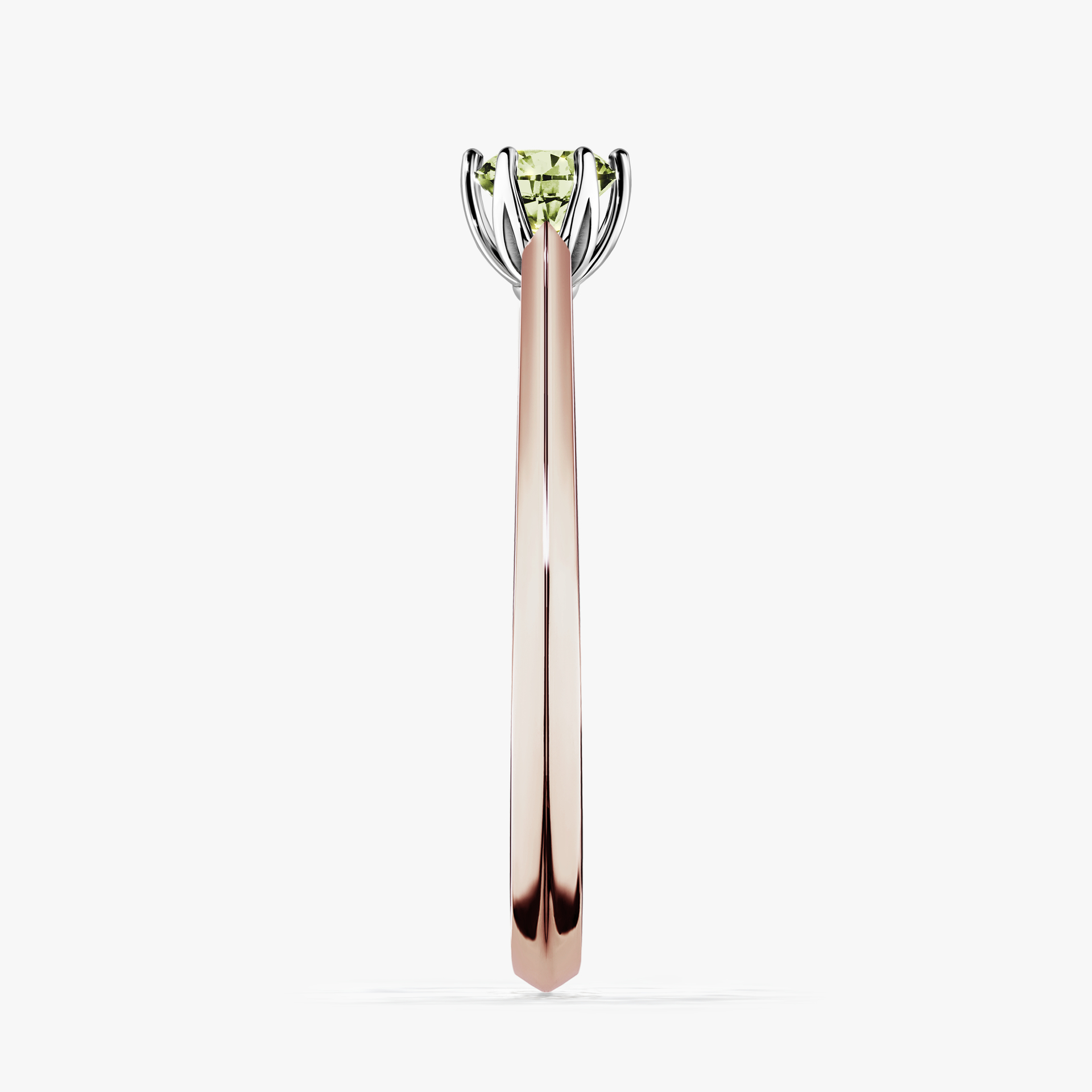 Pierścionek zaręczynowy My Daisy z różowego złota z jasnym zielonym diamentem 0,25ct