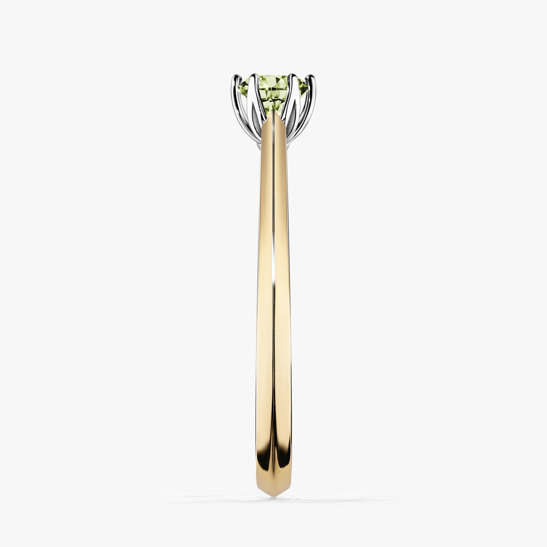 Pierścionek zaręczynowy My Daisy z żółtego złota z jasnym zielonym diamentem 0,25ct