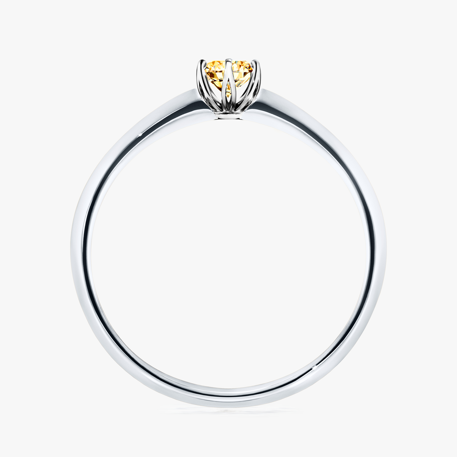Pierścionek zaręczynowy My Daisy z białego złota z żółtym diamentem 0,17ct