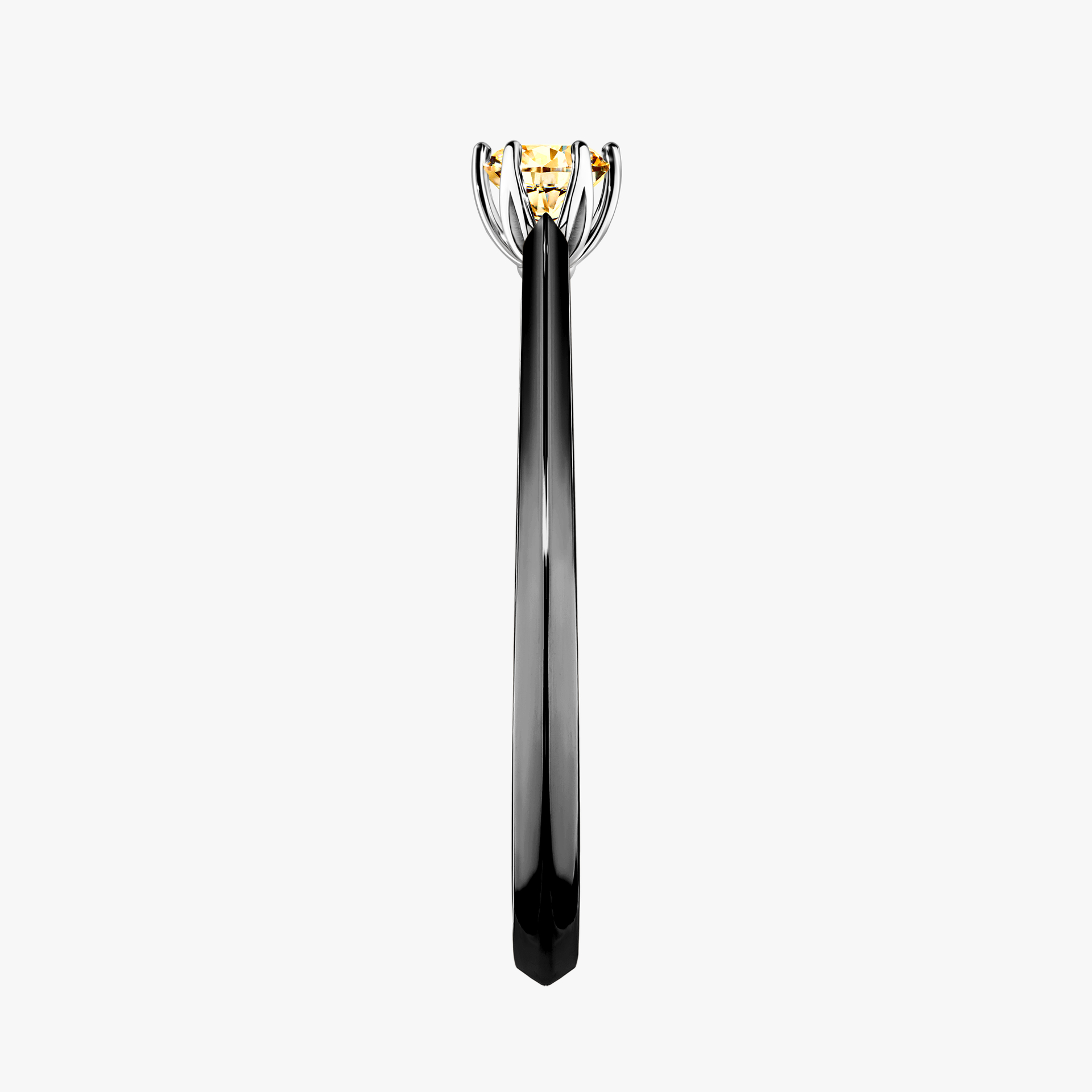 Pierścionek zaręczynowy My Daisy z czarnego złota z żółtym diamentem 0,17ct