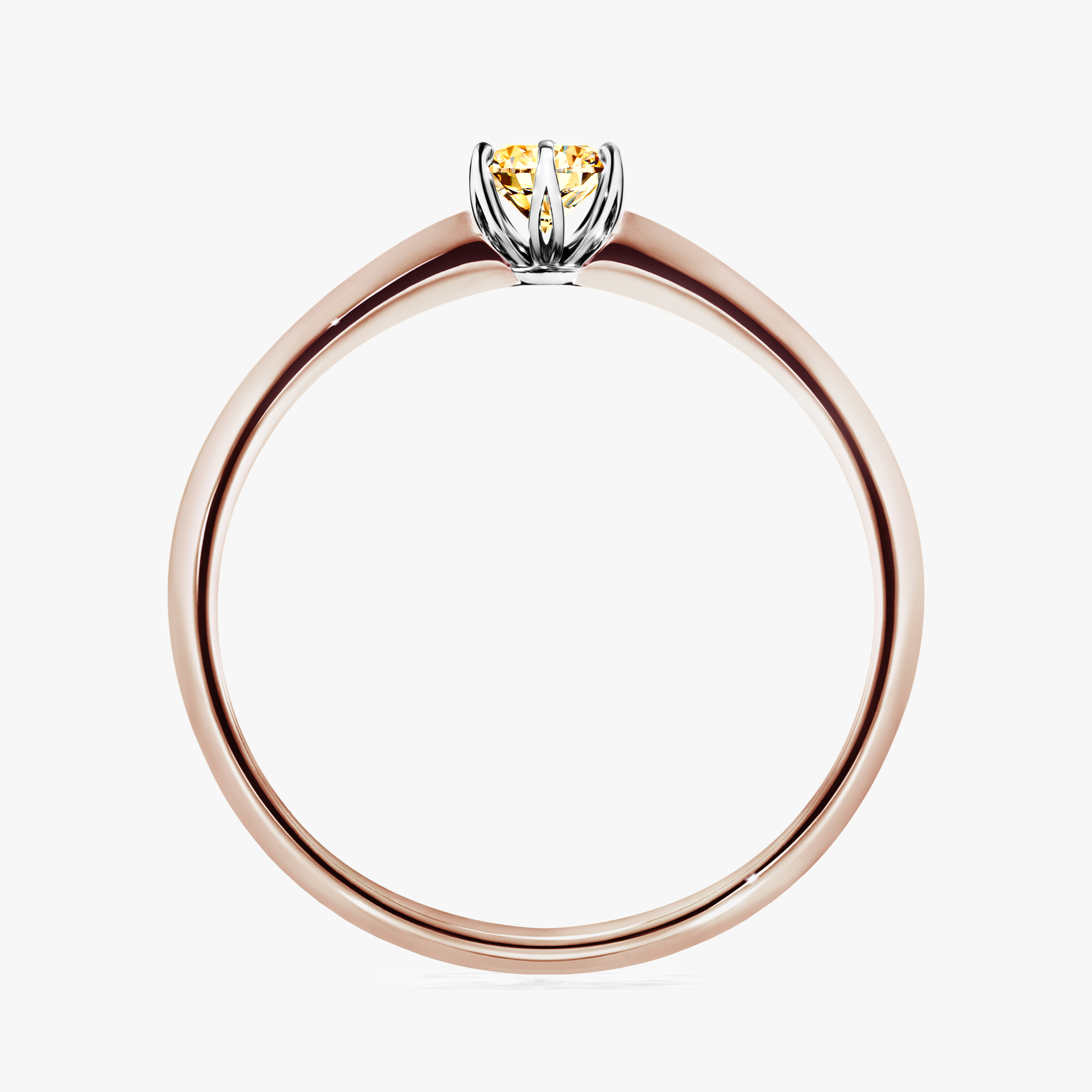 Pierścionek zaręczynowy My Daisy z różowego złota z żółtym diamentem 0,17ct