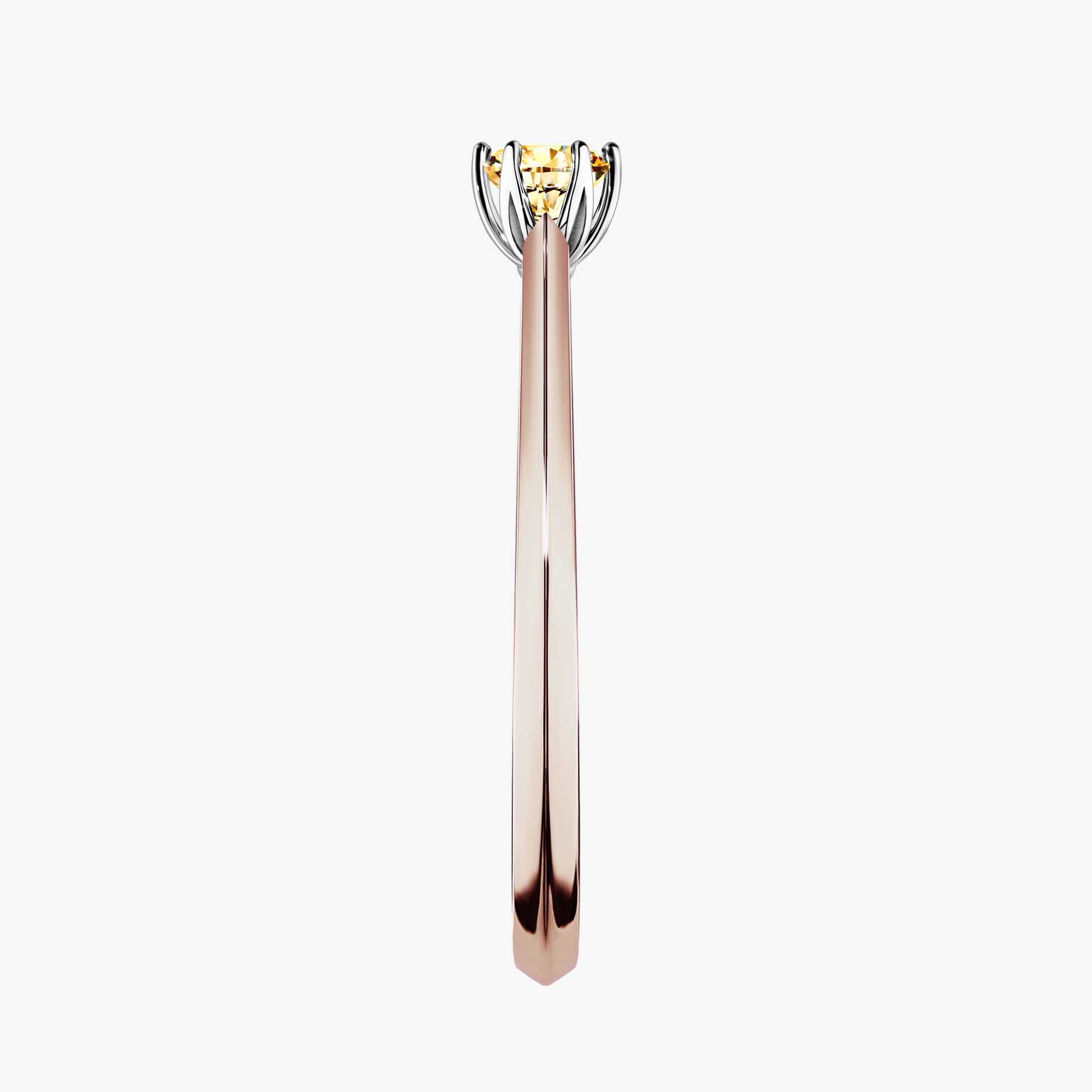 Pierścionek zaręczynowy My Daisy z różowego złota z żółtym diamentem 0,17ct
