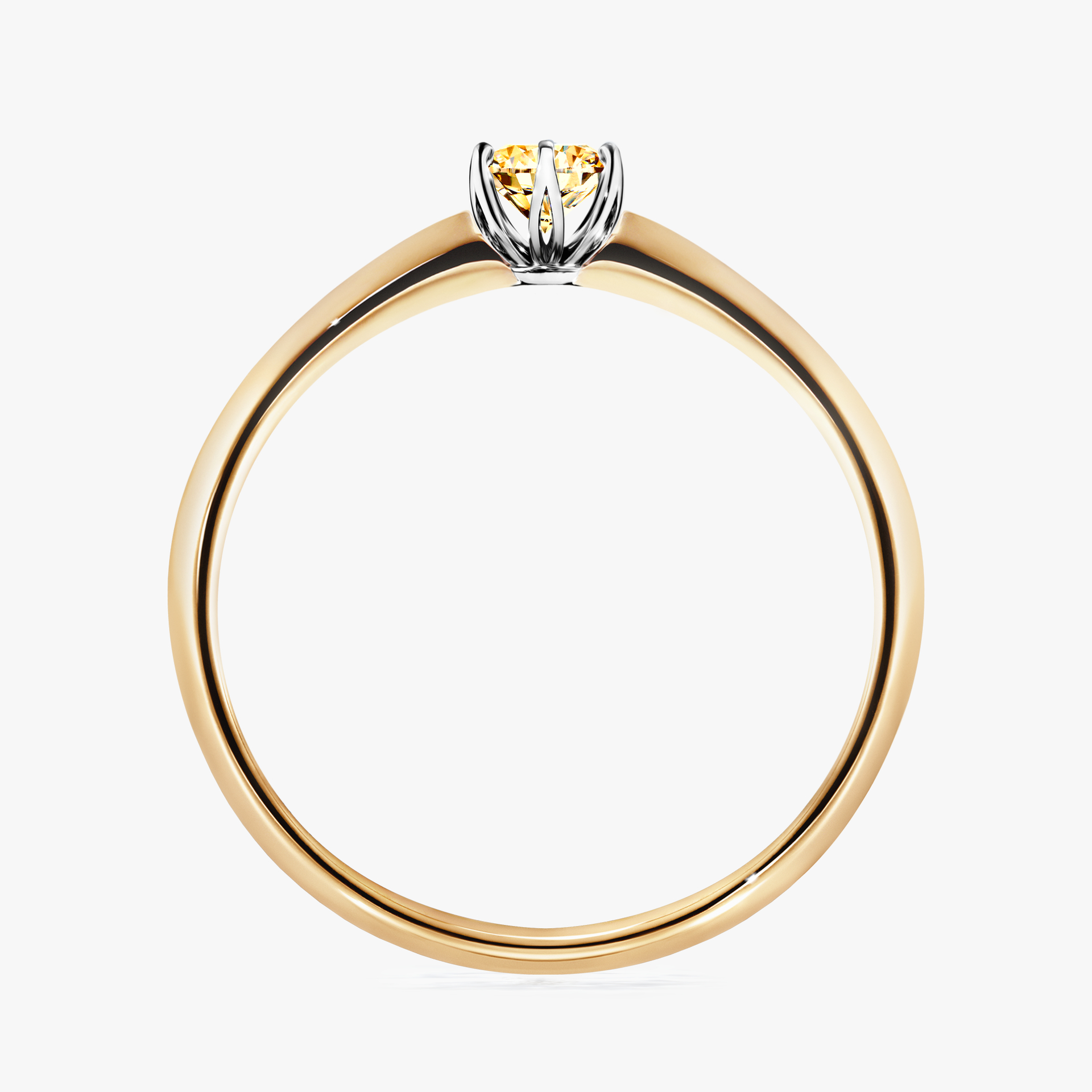 Pierścionek zaręczynowy My Daisy z żółtego złota z żółtym diamentem 0,17ct