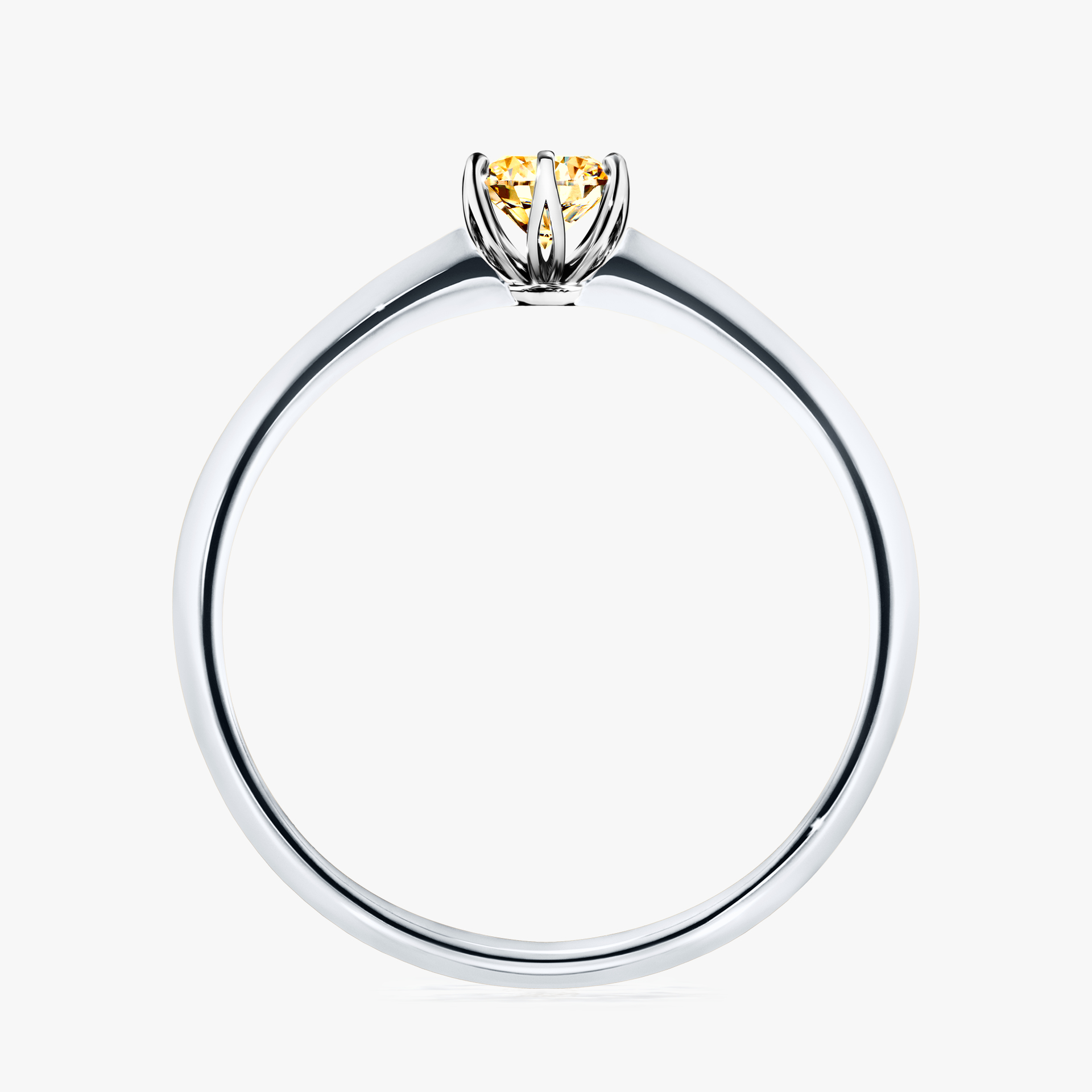Pierścionek zaręczynowy My Daisy z białego złota z żółtym diamentem 0,25ct