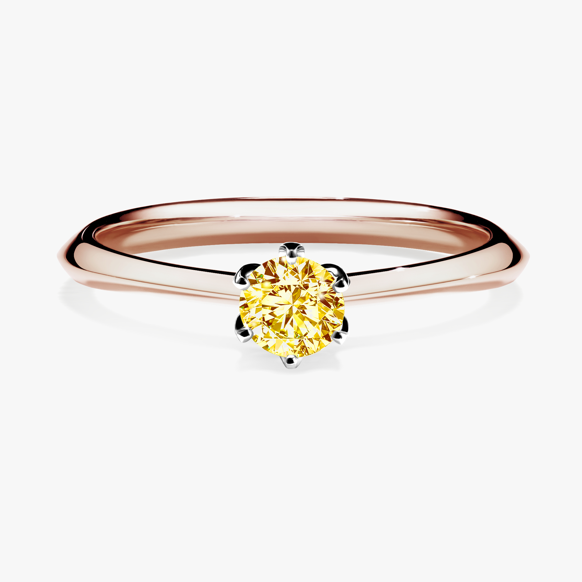 Pierścionek zaręczynowy My Daisy z różowego złota z żółtym diamentem 0,25ct