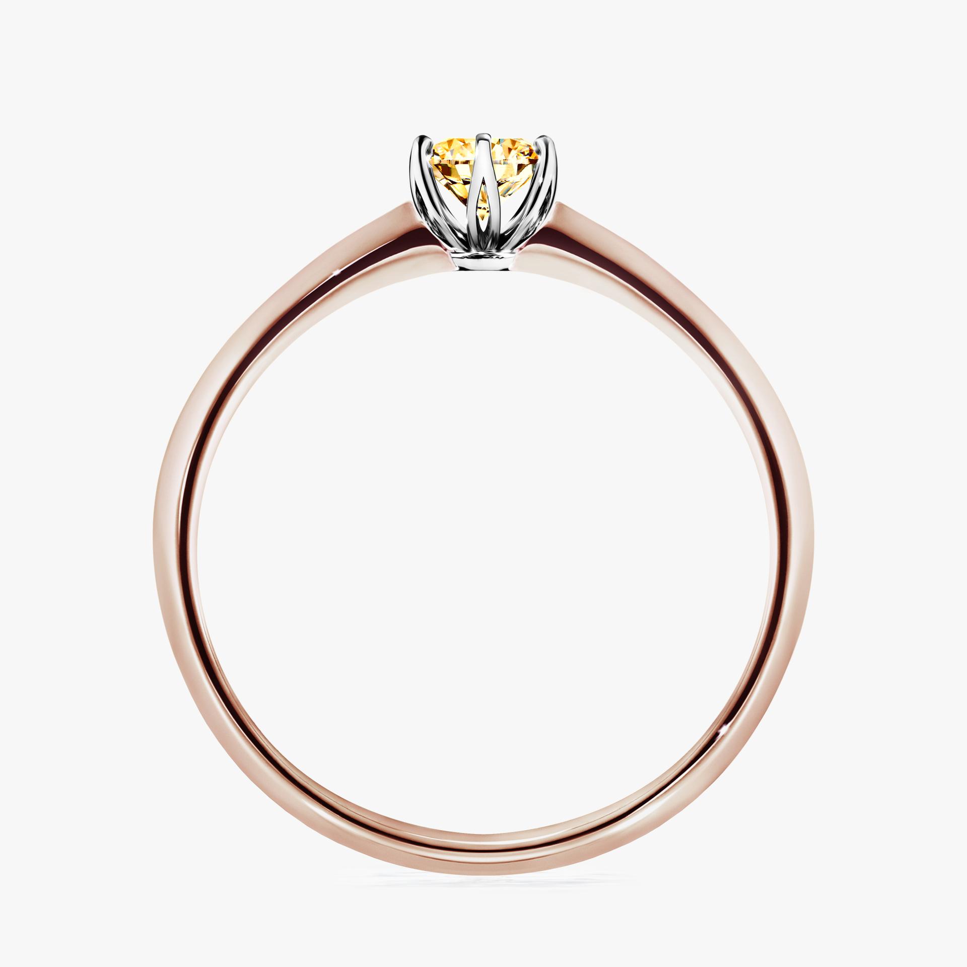 Pierścionek zaręczynowy My Daisy z różowego złota z żółtym diamentem 0,25ct
