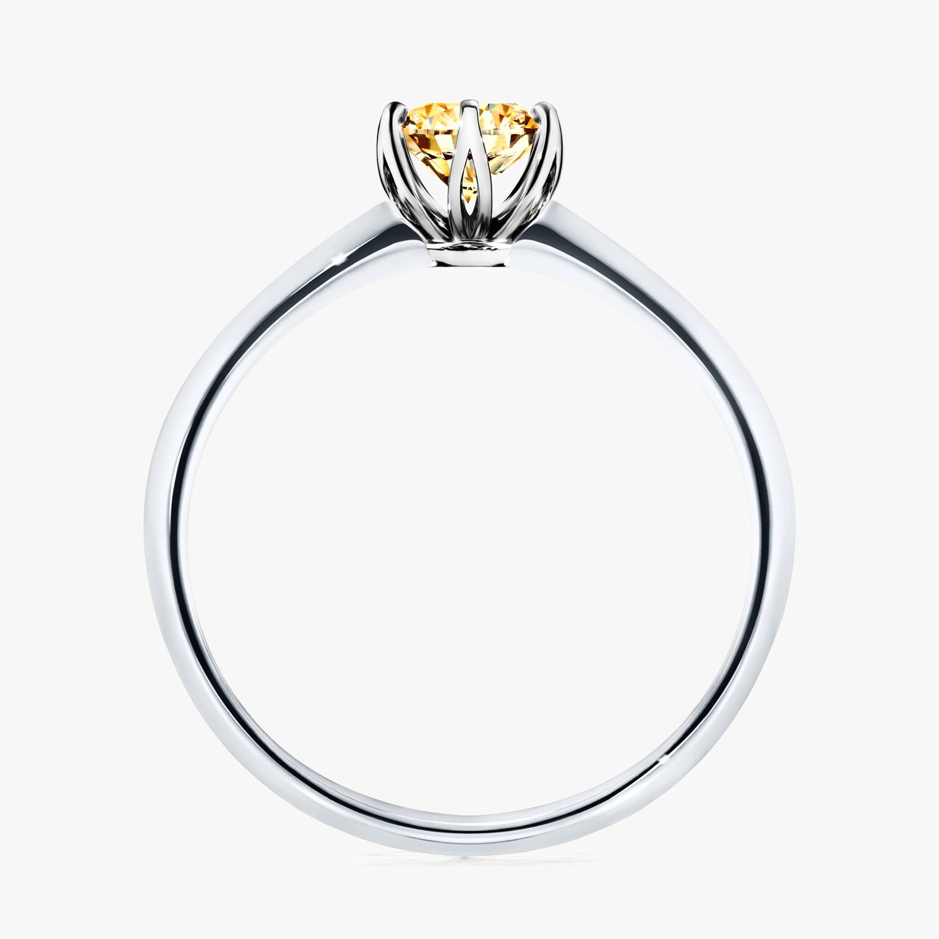 Pierścionek zaręczynowy My Daisy z białego złota z żółtym diamentem 0,50ct