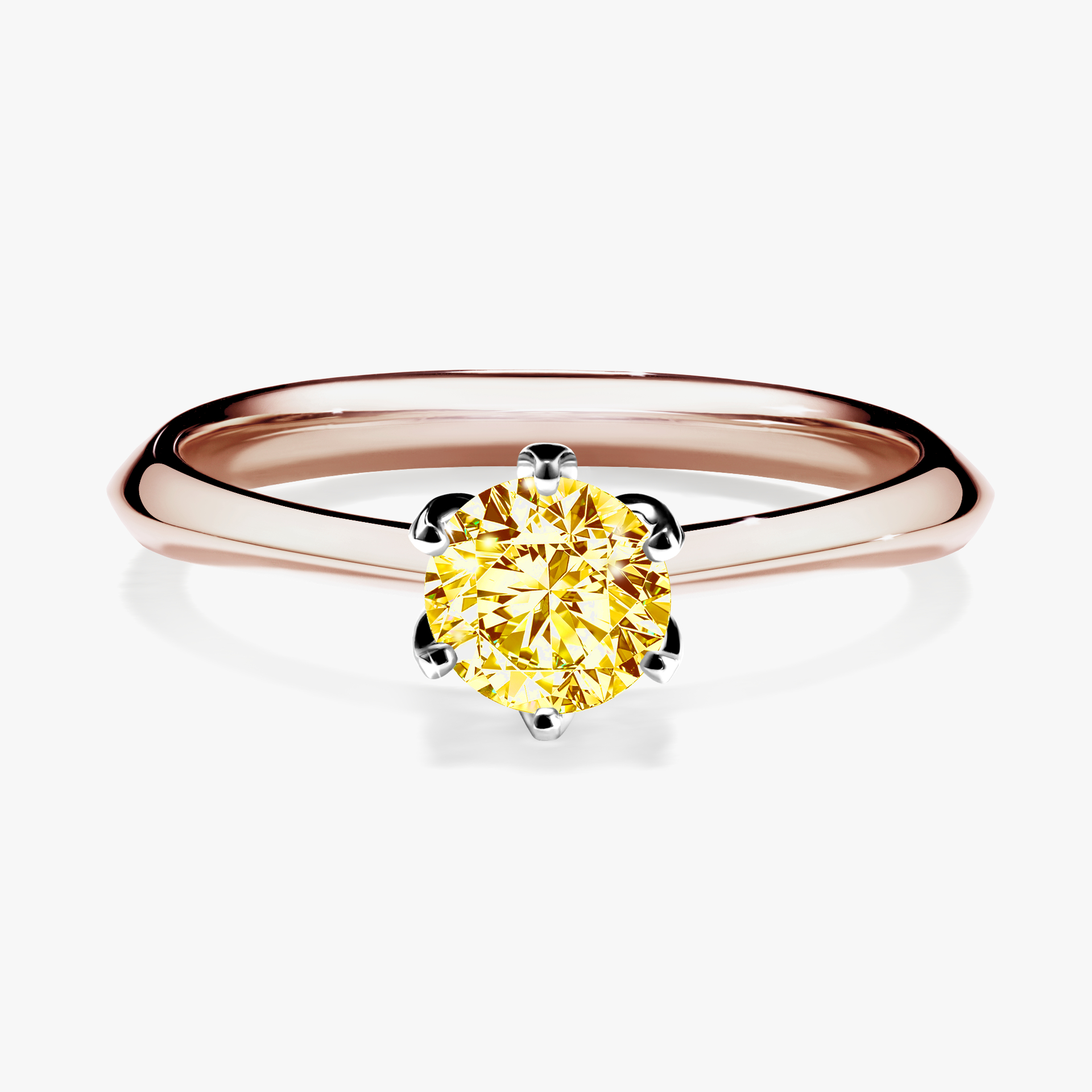 Pierścionek zaręczynowy My Daisy z różowego złota z żółtym diamentem 0,50ct