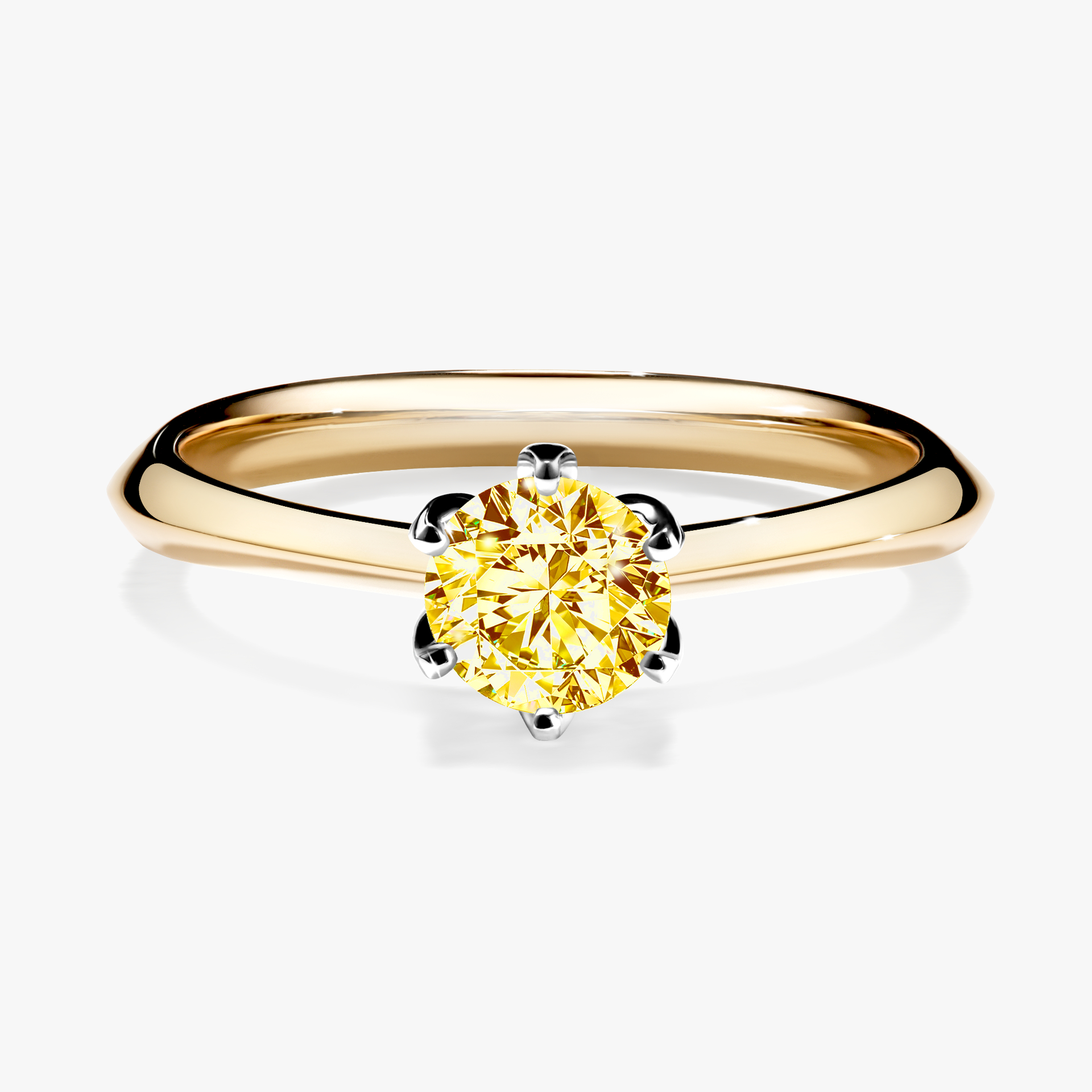 Pierścionek zaręczynowy My Daisy z żółtego złota z żółtym diamentem 0,50ct