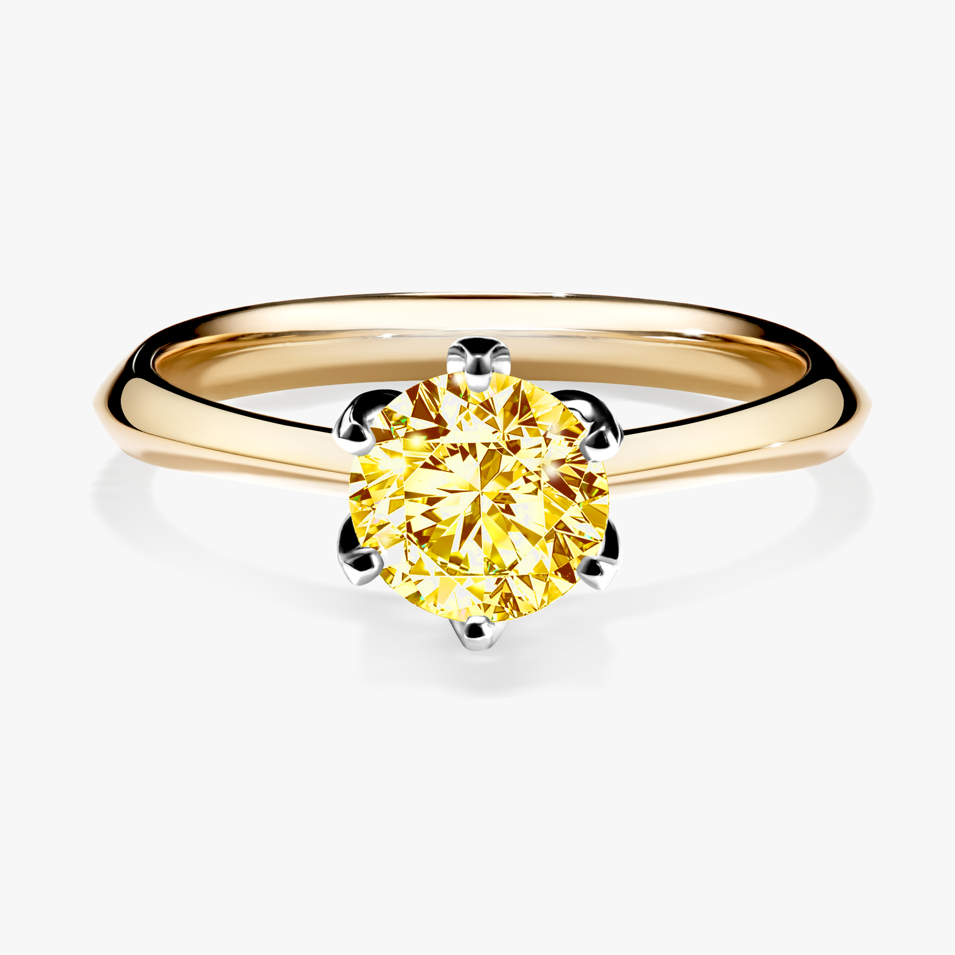 Pierścionek zaręczynowy My Daisy z żółtego złota z żółtym diamentem 0,80ct