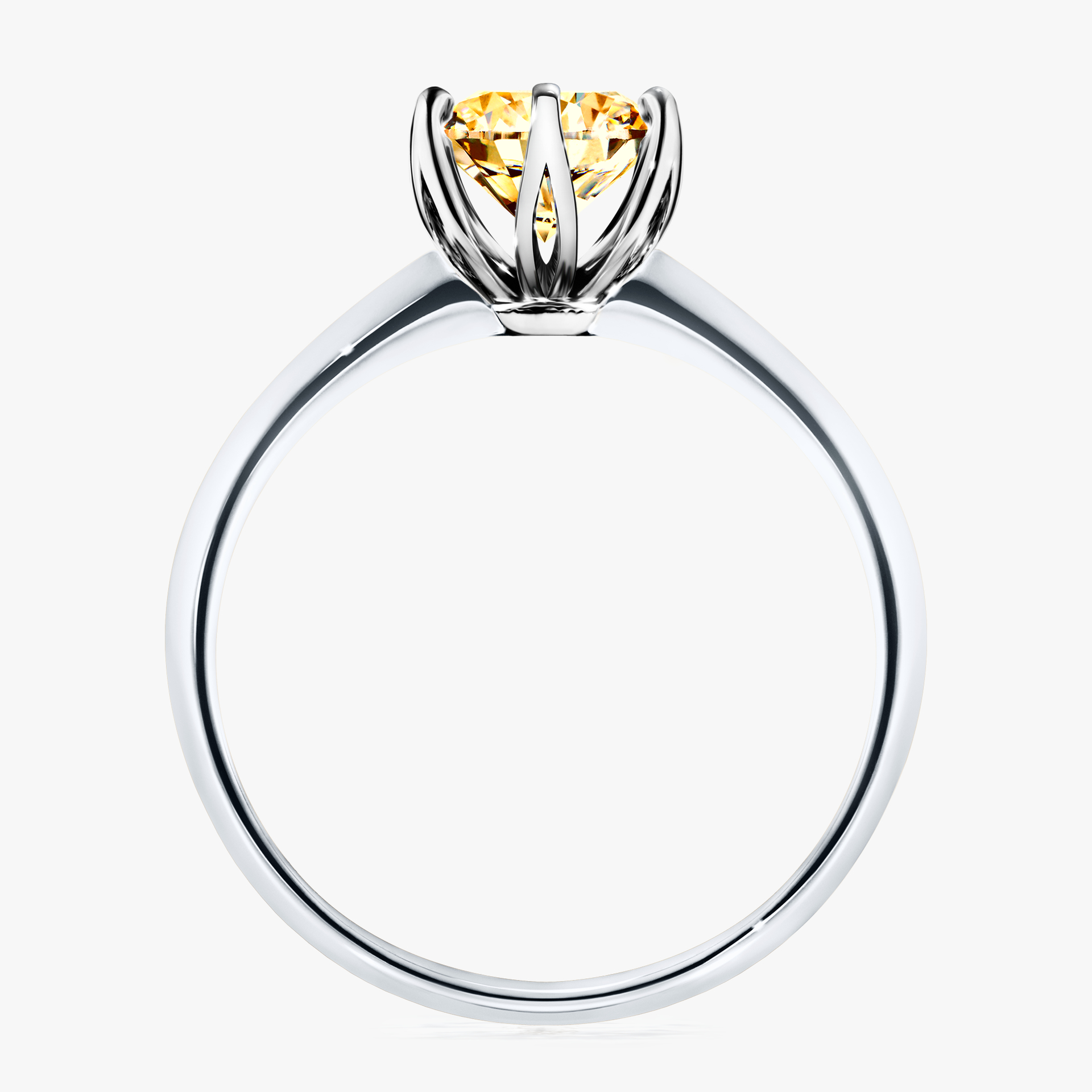 Pierścionek zaręczynowy My Daisy z białego złota z żółtym diamentem 1,00ct
