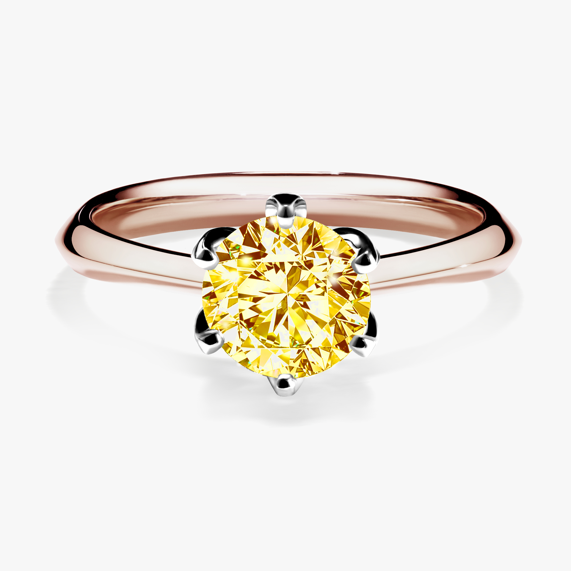 Pierścionek zaręczynowy My Daisy z różowego złota z żółtym diamentem 1,00ct