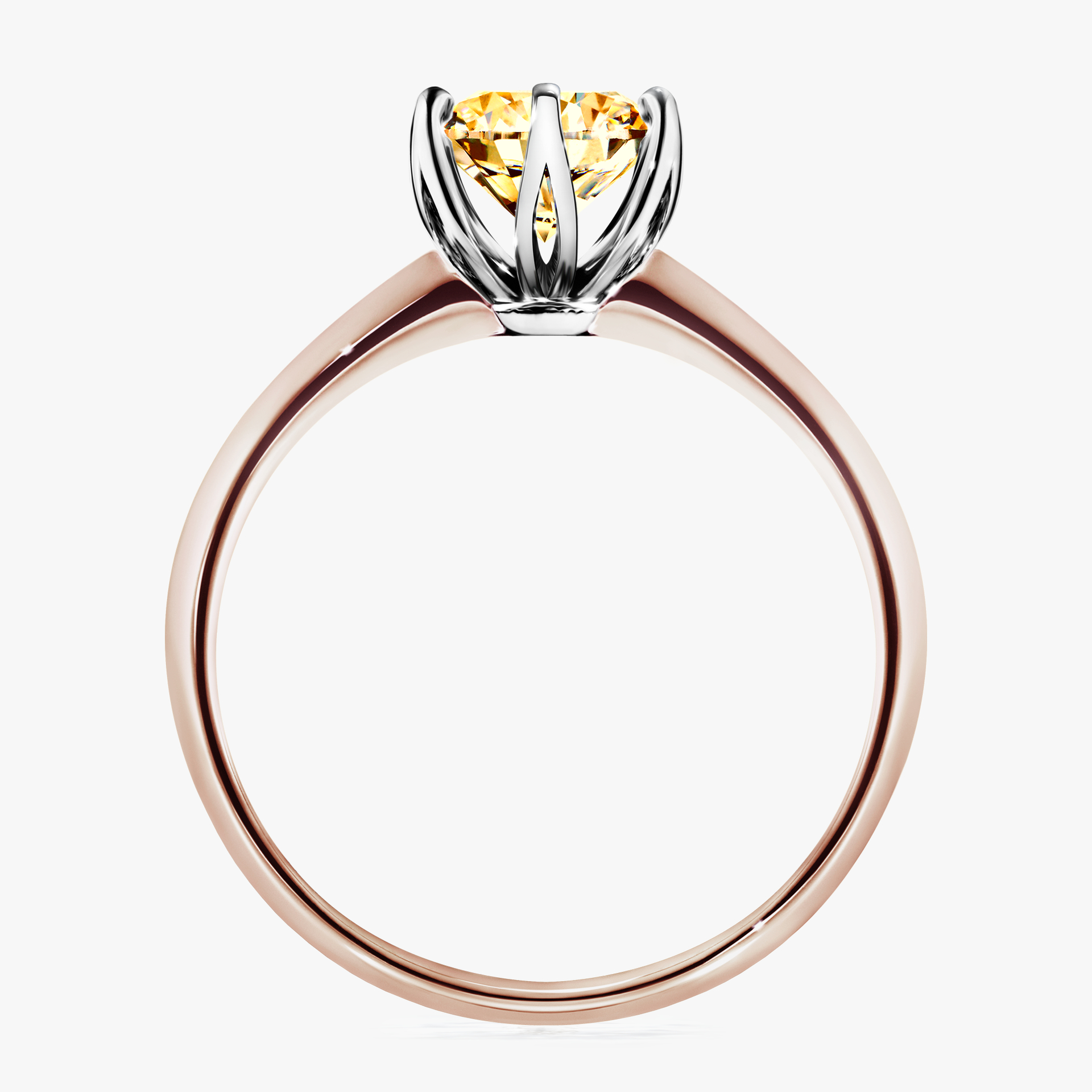 Pierścionek zaręczynowy My Daisy z różowego złota z żółtym diamentem 1,00ct