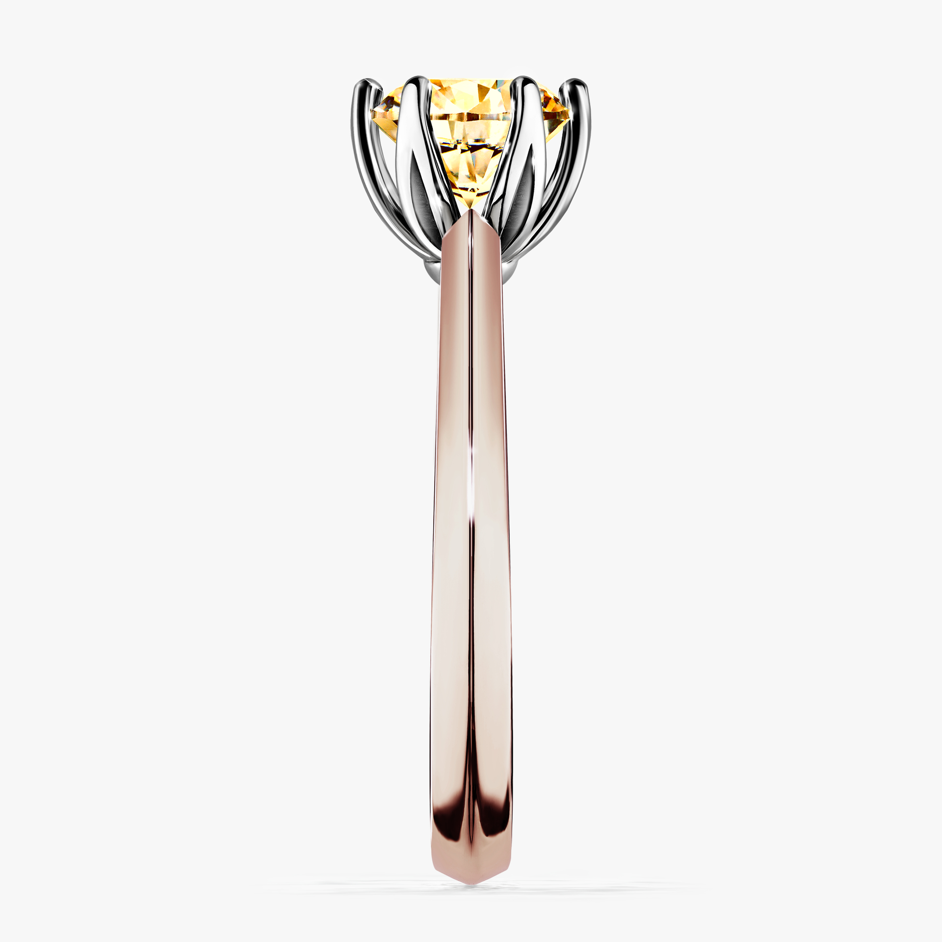 Pierścionek zaręczynowy My Daisy z różowego złota z żółtym diamentem 1,00ct