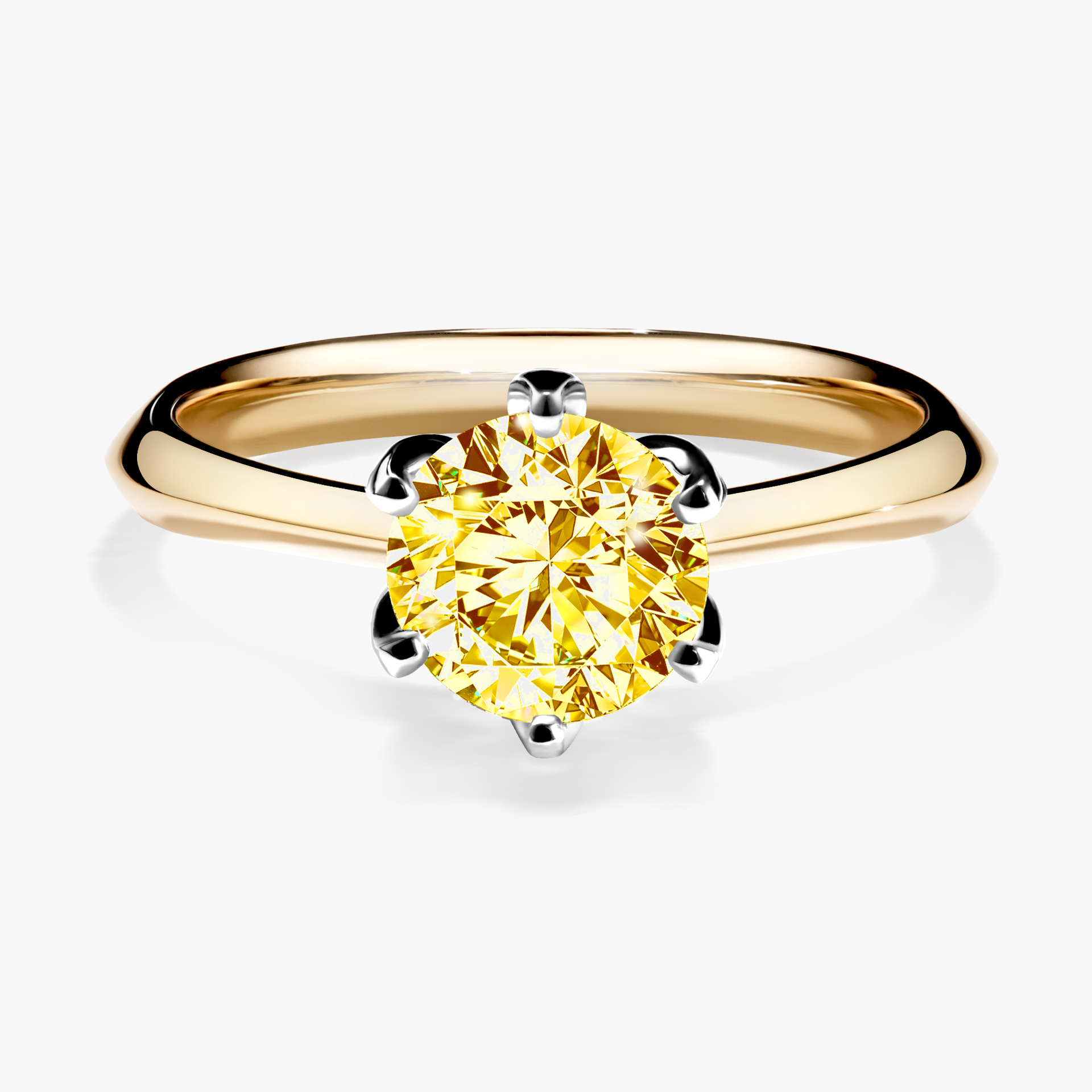 Pierścionek zaręczynowy My Daisy z żółtego złota z żółtym diamentem 1,00ct