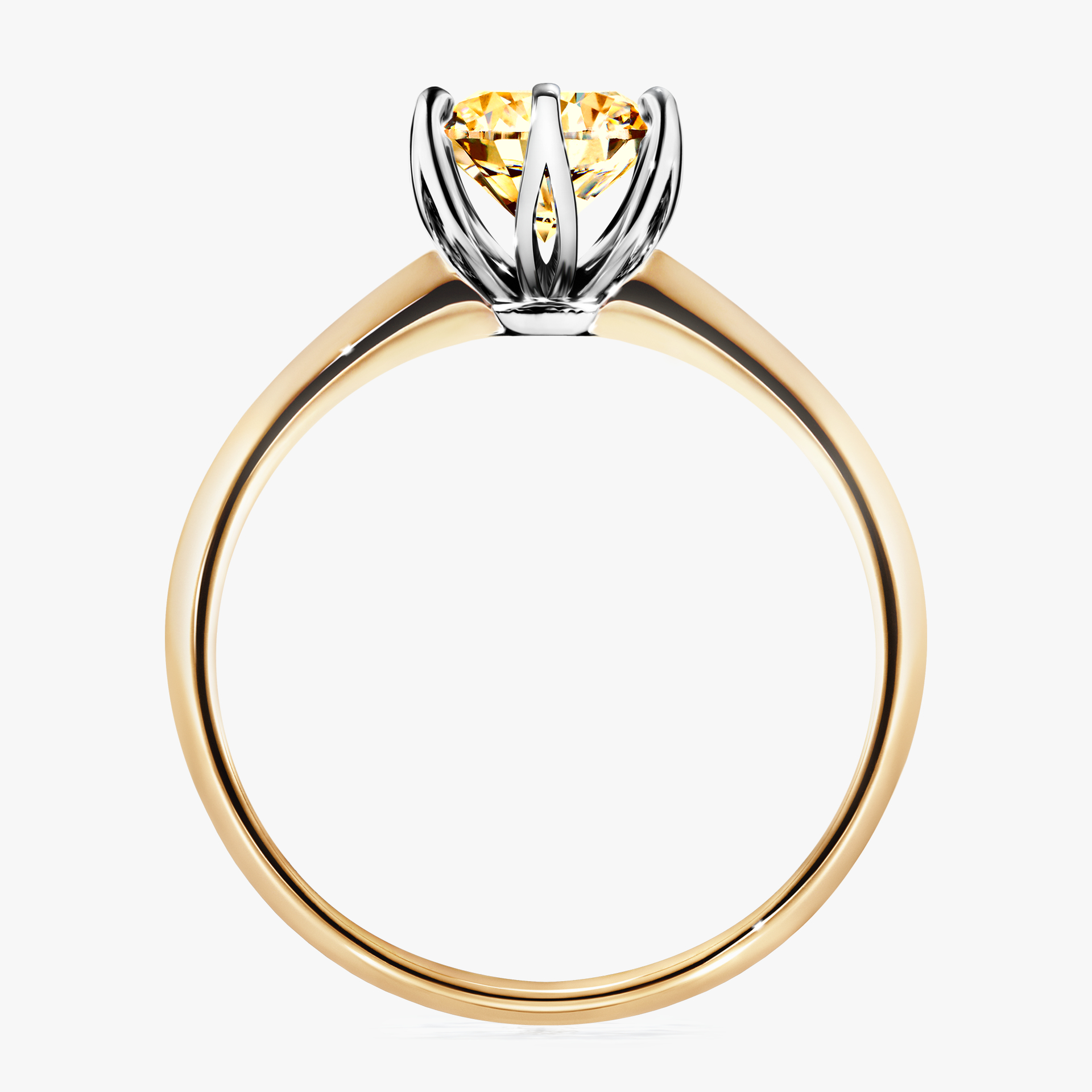 Pierścionek zaręczynowy My Daisy z żółtego złota z żółtym diamentem 1,00ct