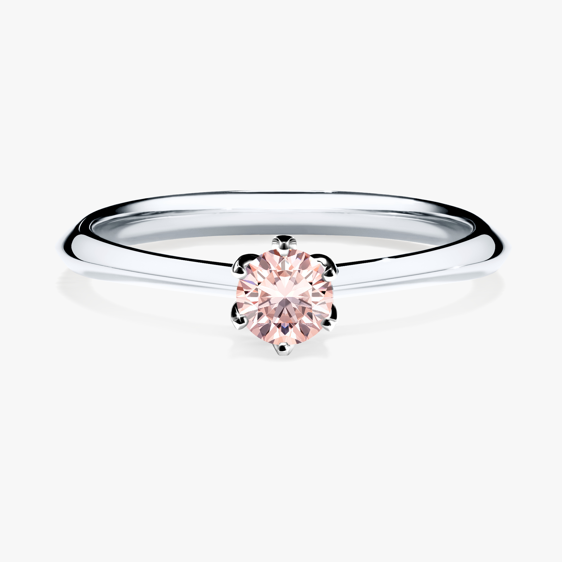 Pierścionek zaręczynowy My Daisy z białego złota z morganitem 0,25ct