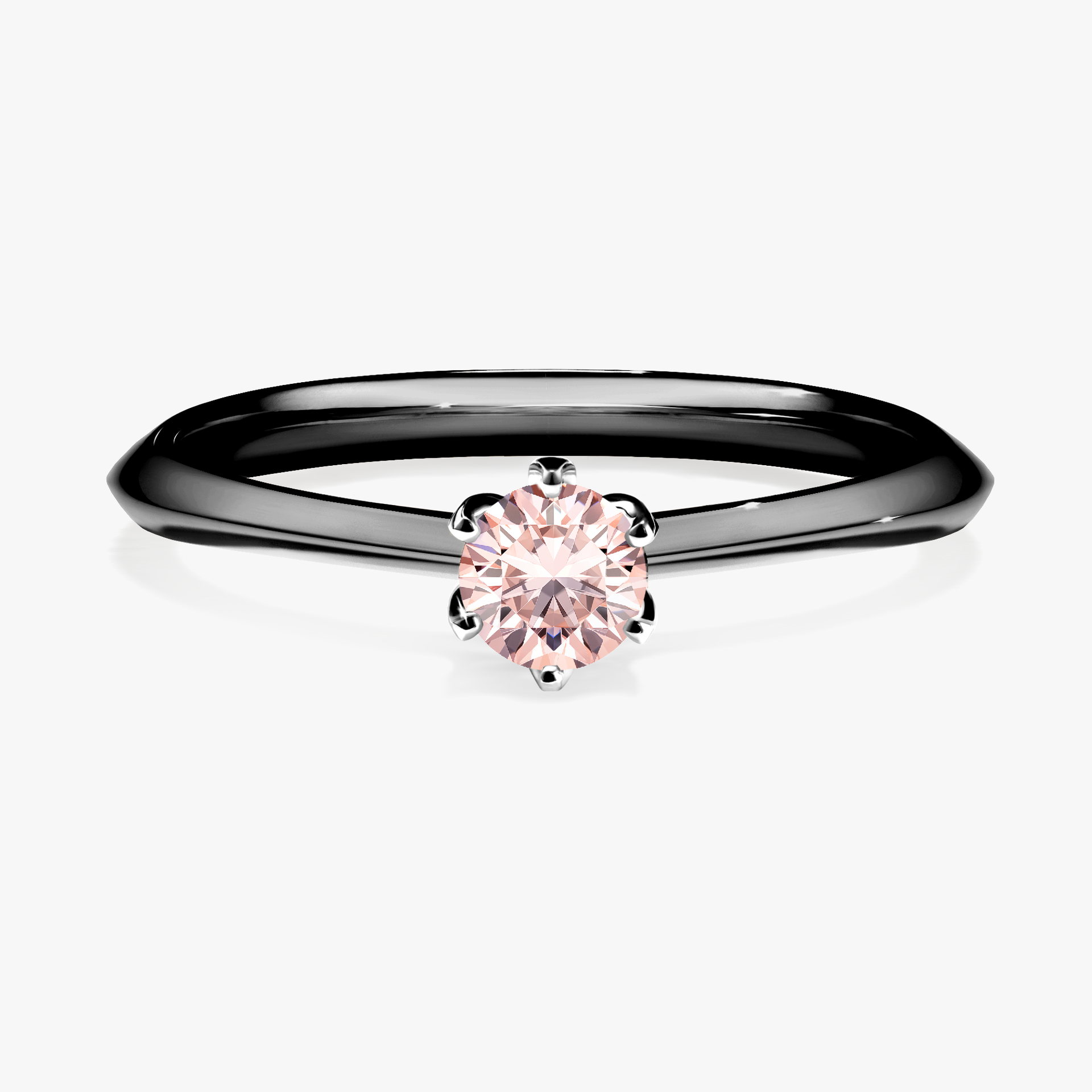 Pierścionek zaręczynowy My Daisy z czarnego złota z morganitem 0,25ct