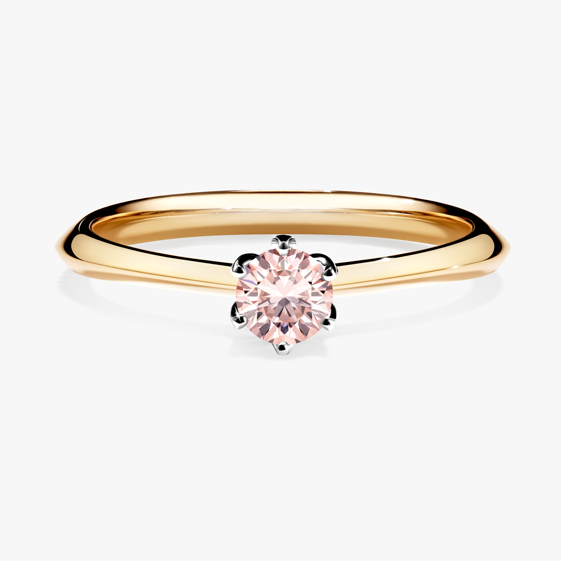 Pierścionek zaręczynowy My Daisy z żółtego złota z morganitem 0,25ct