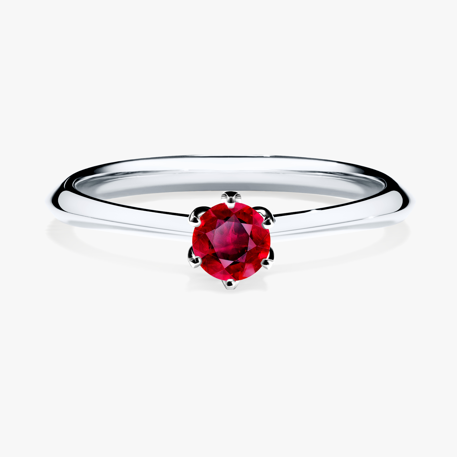 Pierścionek zaręczynowy My Daisy z białego złota z rubinem 0,25ct