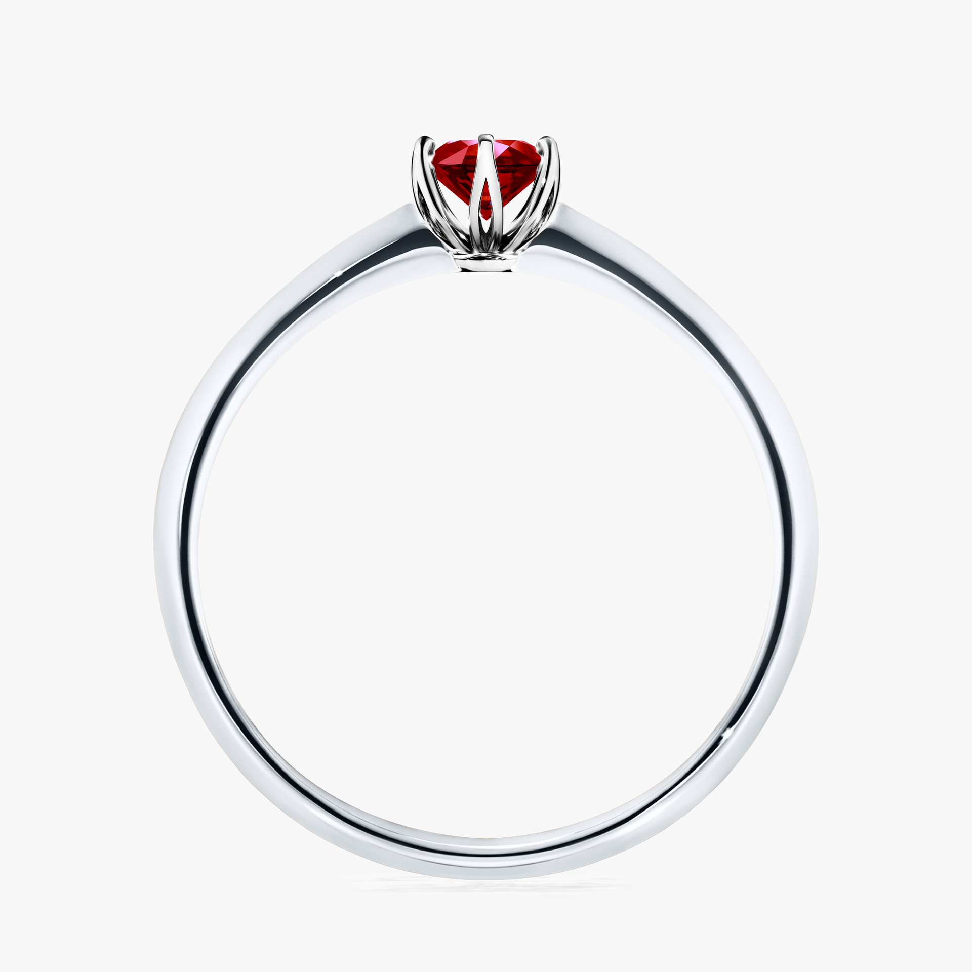 Pierścionek zaręczynowy My Daisy z białego złota z rubinem 0,25ct