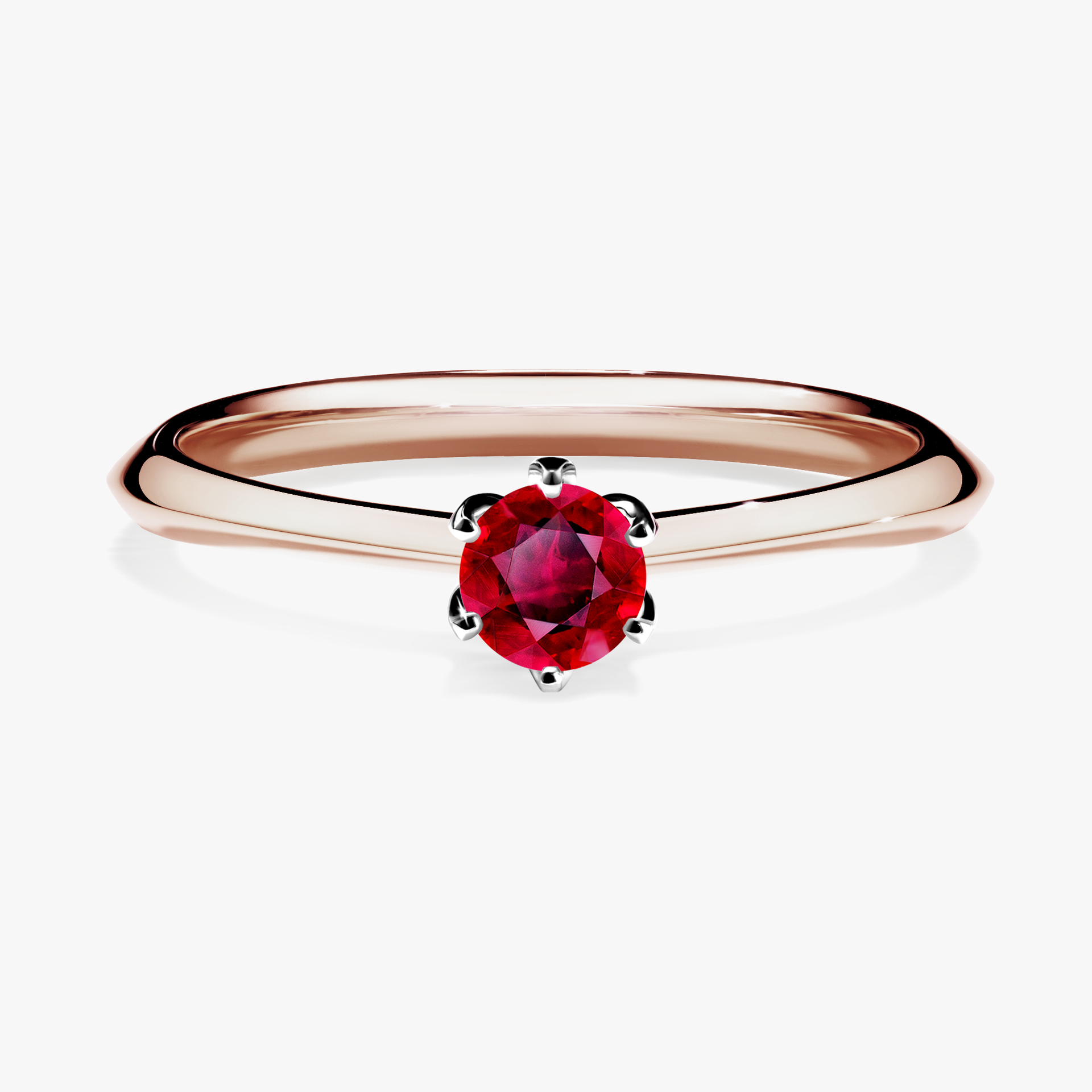 Pierścionek zaręczynowy My Daisy z różowego złota z rubinem 0,25ct