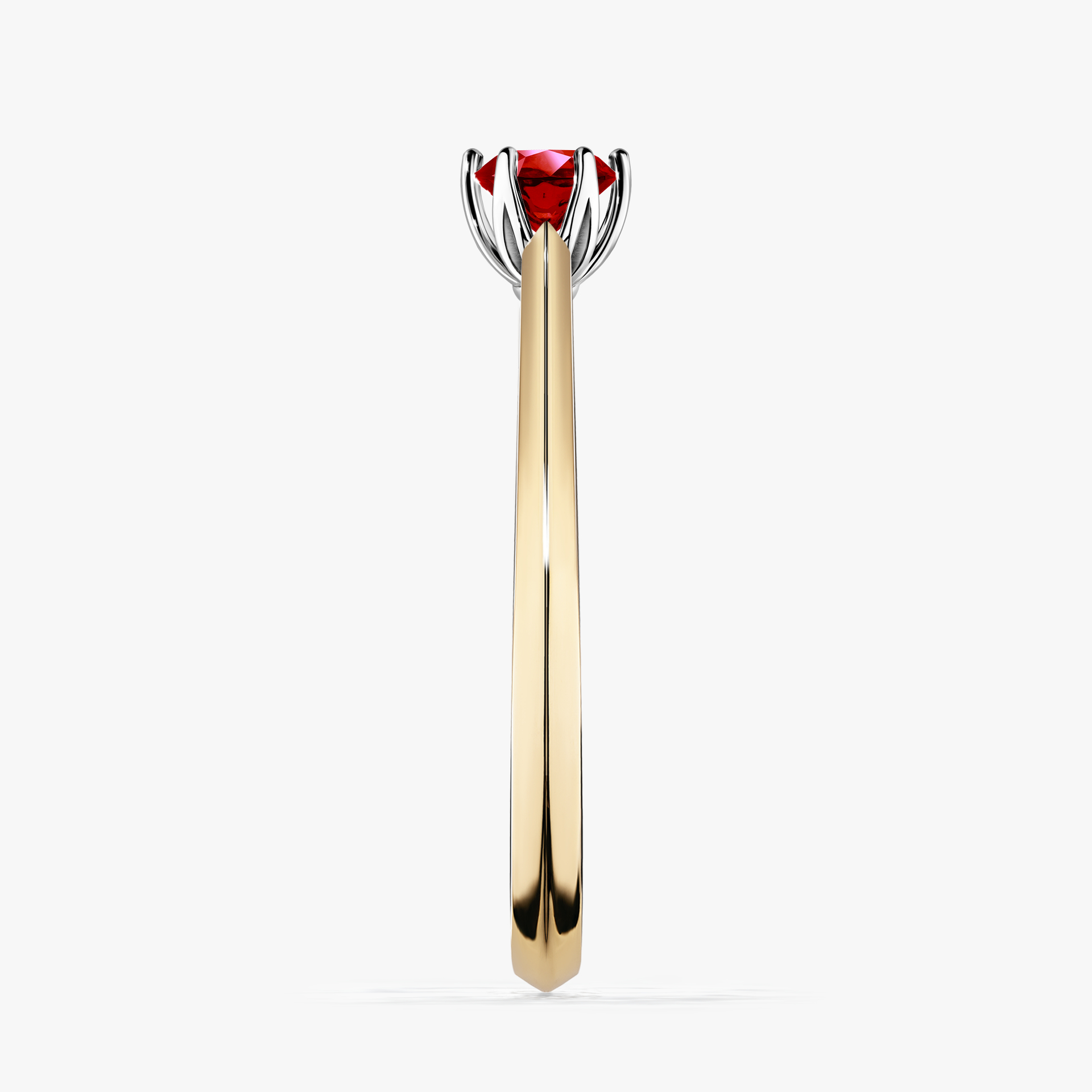Pierścionek zaręczynowy My Daisy z żółtego złota z rubinem 0,25ct