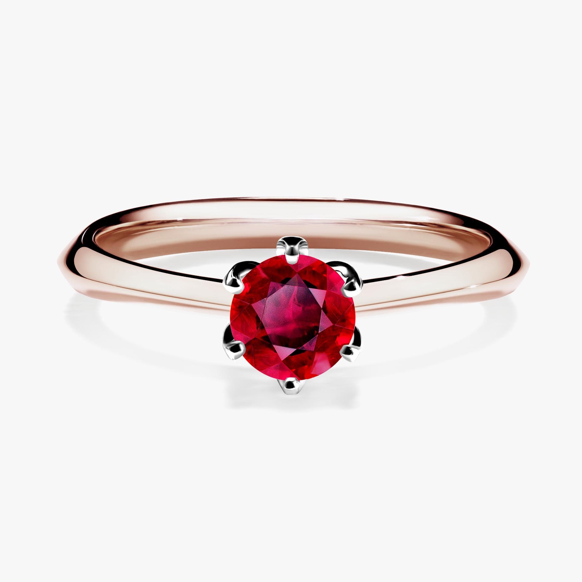 Pierścionek zaręczynowy My Daisy z różowego złota z rubinem 0,50ct