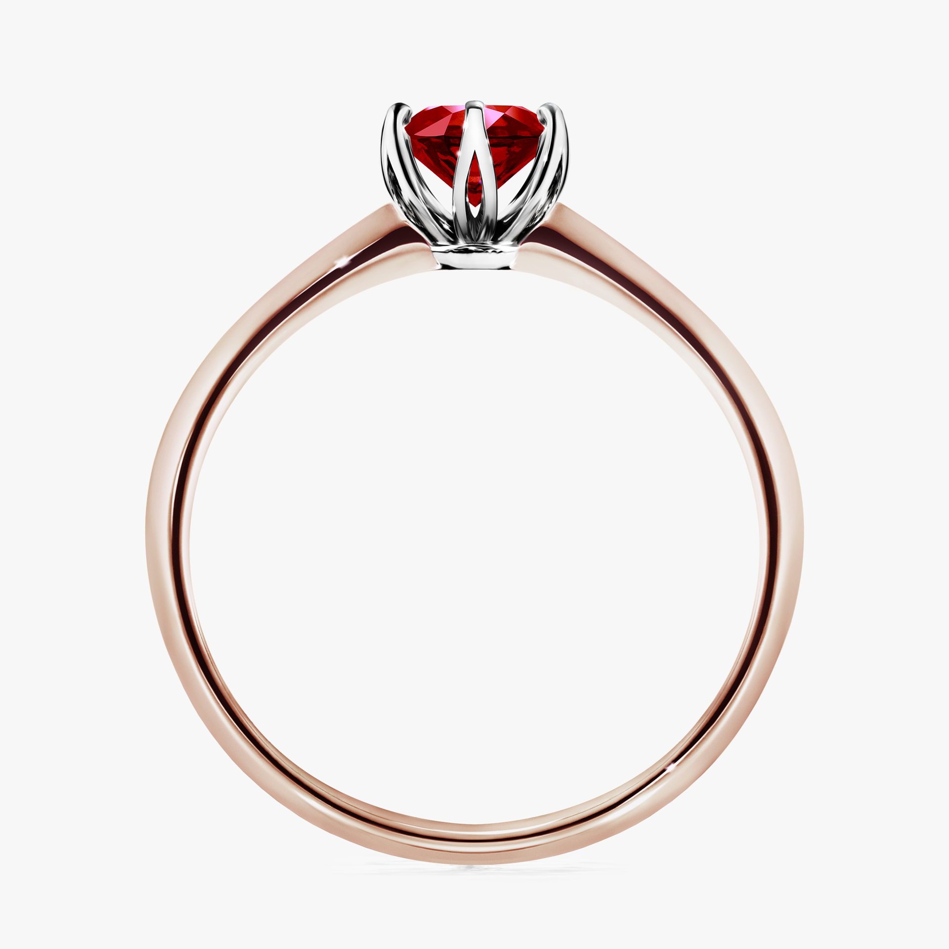 Pierścionek zaręczynowy My Daisy z różowego złota z rubinem 0,50ct