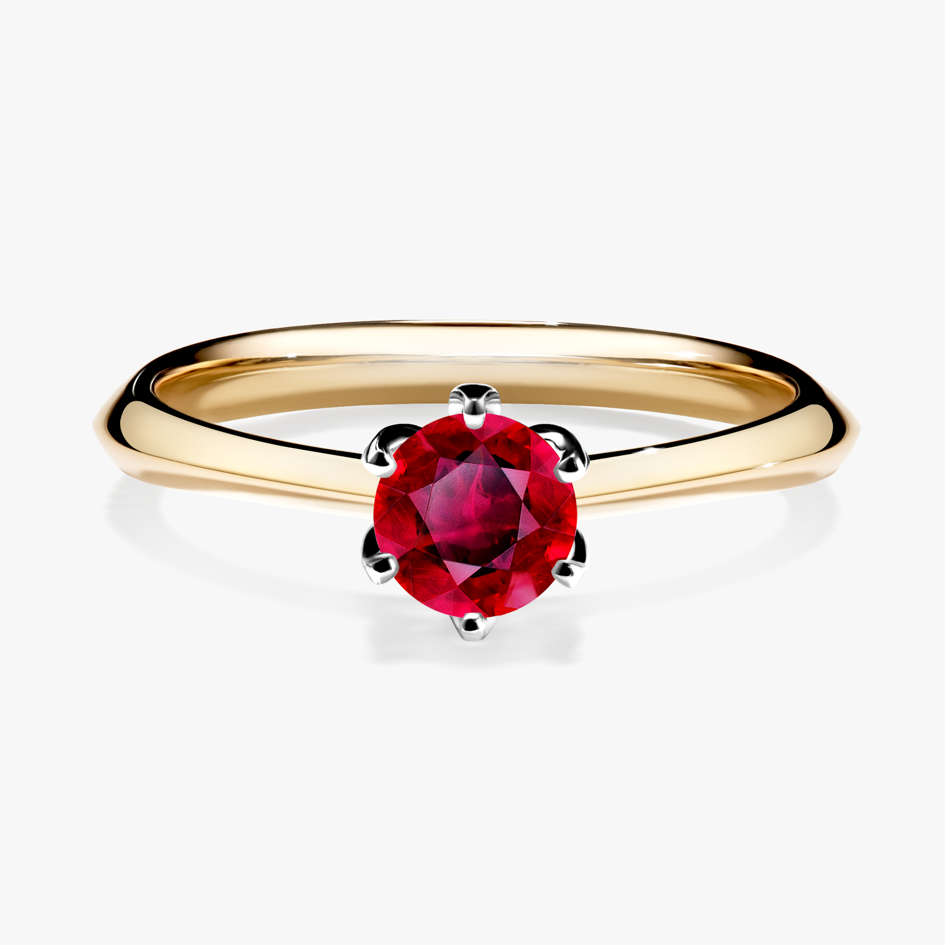 Pierścionek zaręczynowy My Daisy z żółtego złota z rubinem 0,50ct