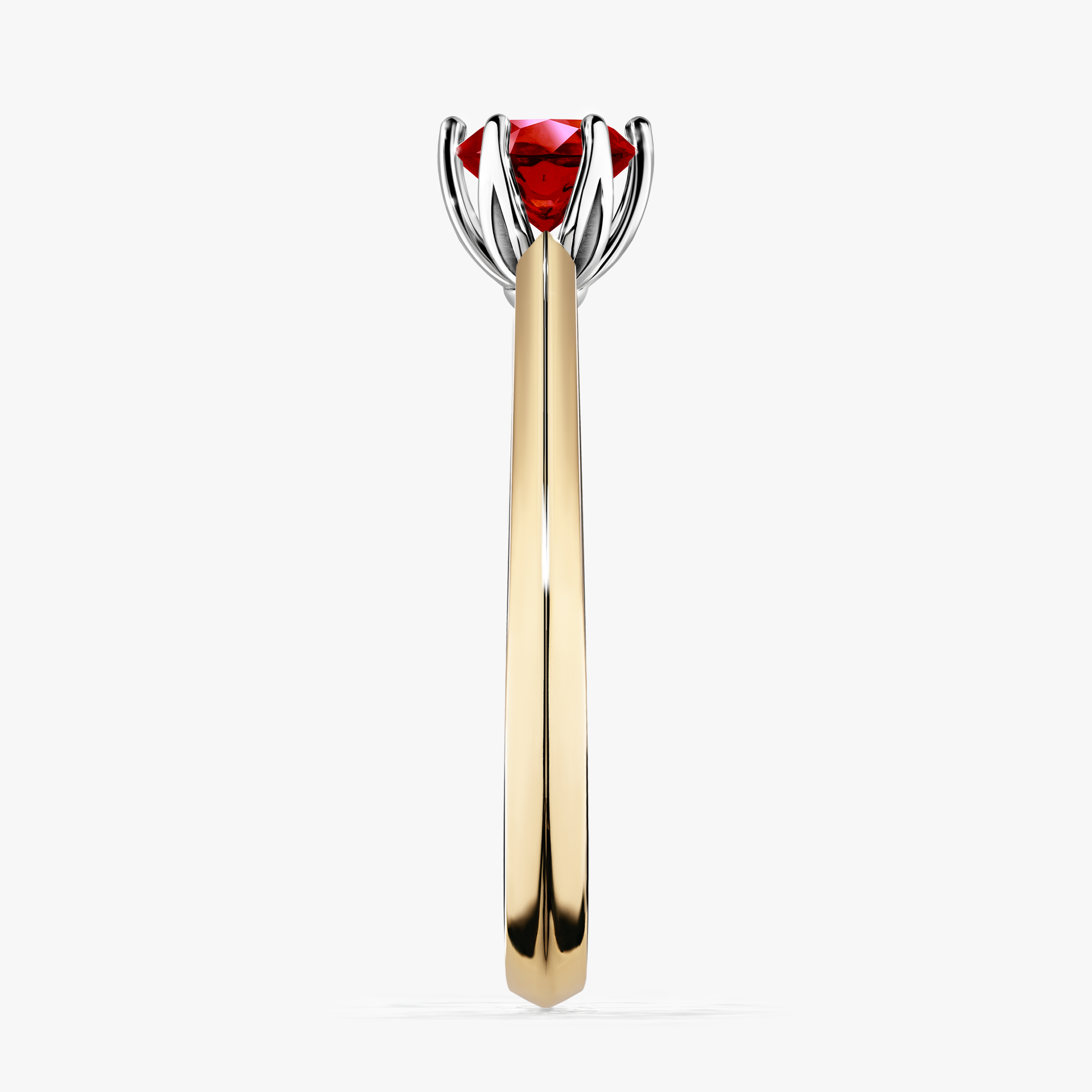 Pierścionek zaręczynowy My Daisy z żółtego złota z rubinem 0,50ct