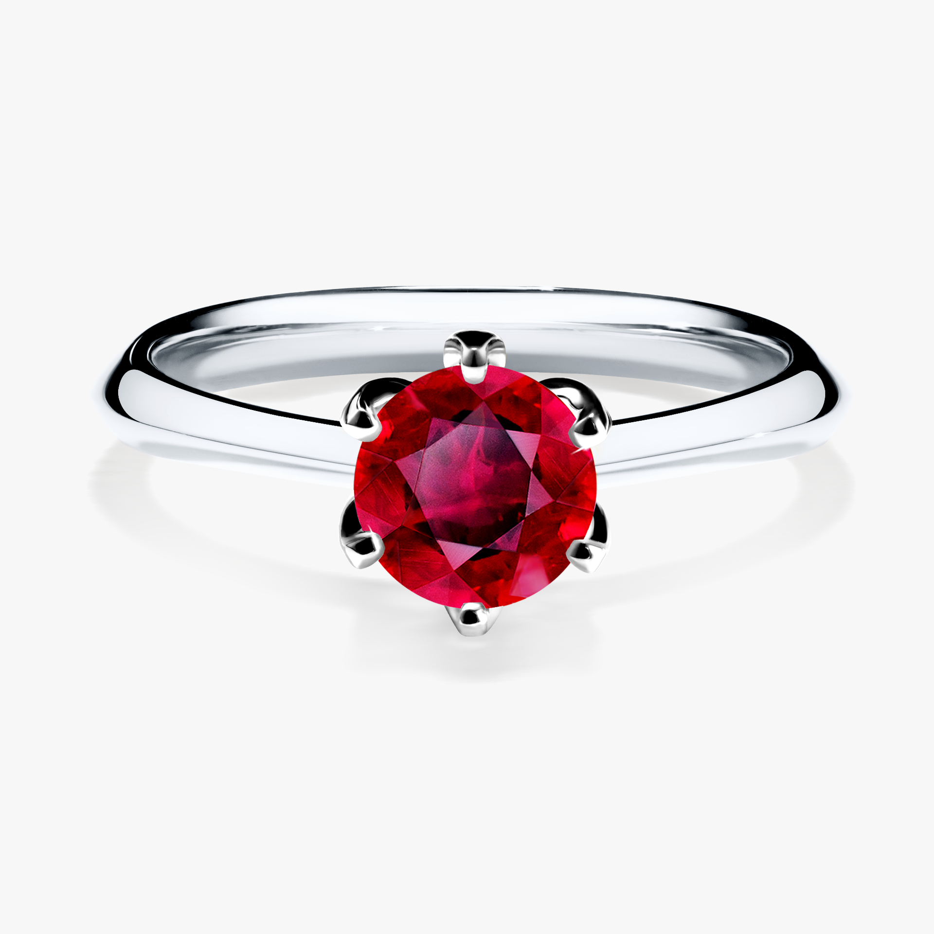 Pierścionek zaręczynowy My Daisy z białego złota z rubinem 0,80ct
